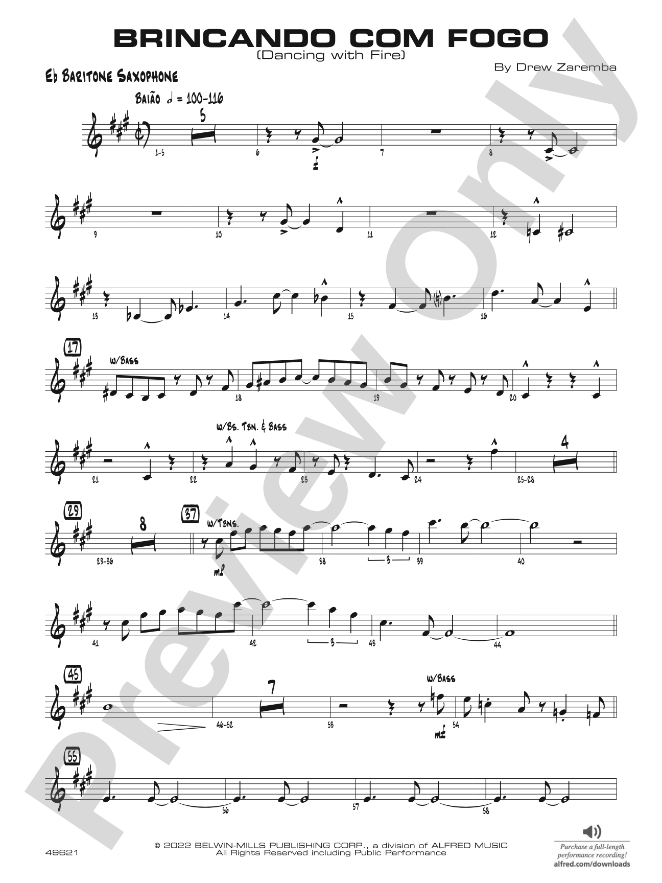 Brincando com Fogo: E-flat Baritone Saxophone