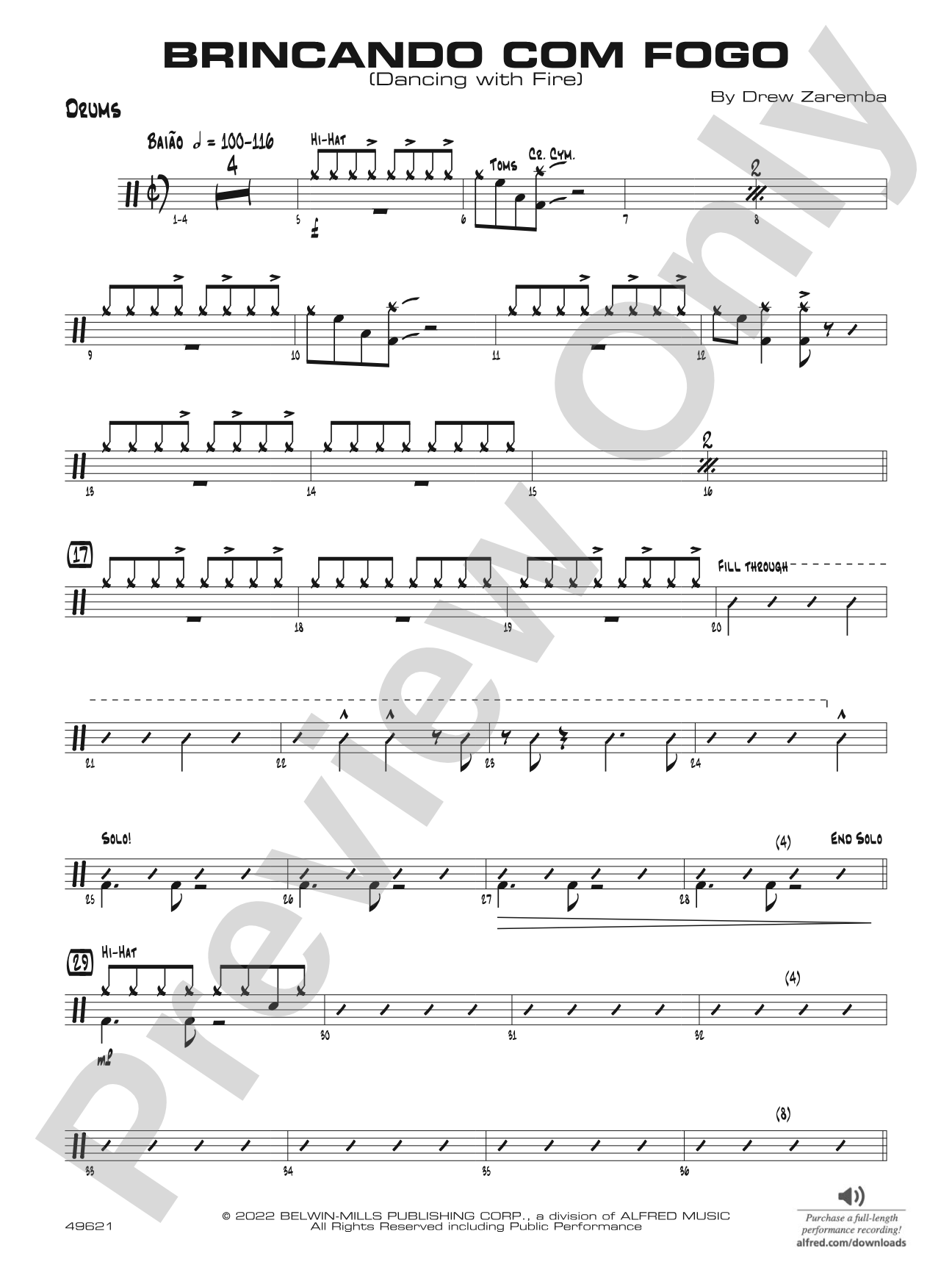 Brincando com Fogo: Drums