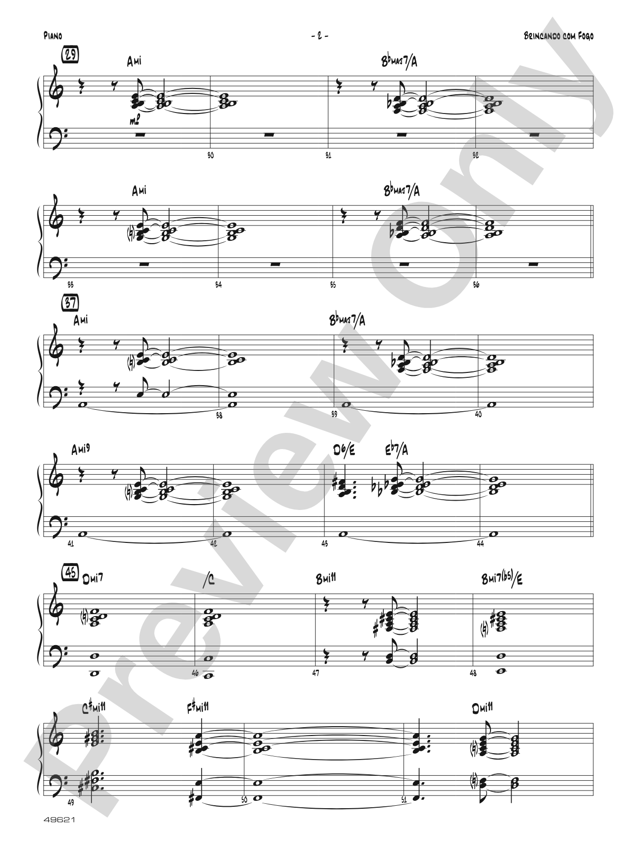 Brincando com Fogo: Piano Accompaniment