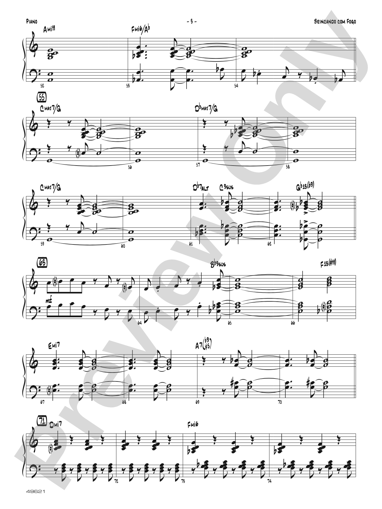 Brincando com Fogo: Piano Accompaniment