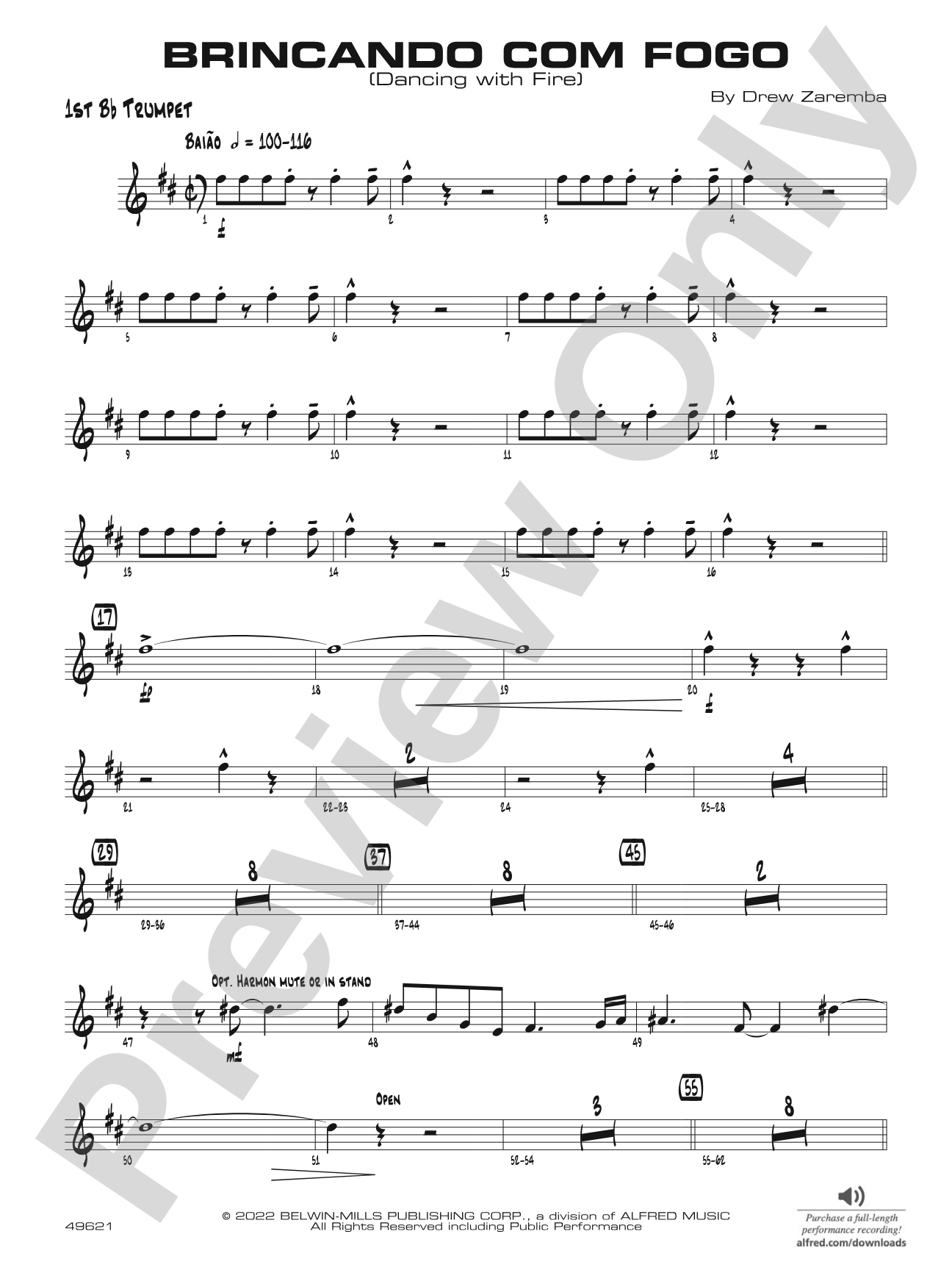 Brincando com Fogo: 1st B-flat Trumpet