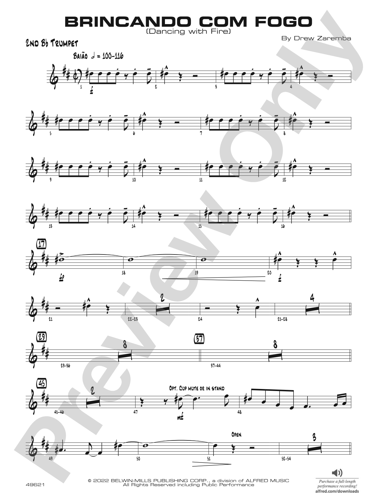 Brincando com Fogo: 2nd B-flat Trumpet