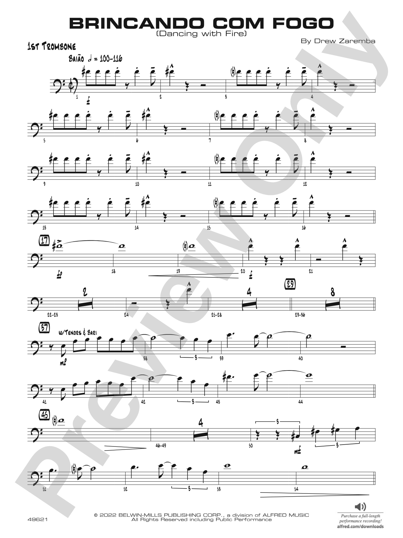 Brincando com Fogo: 1st Trombone