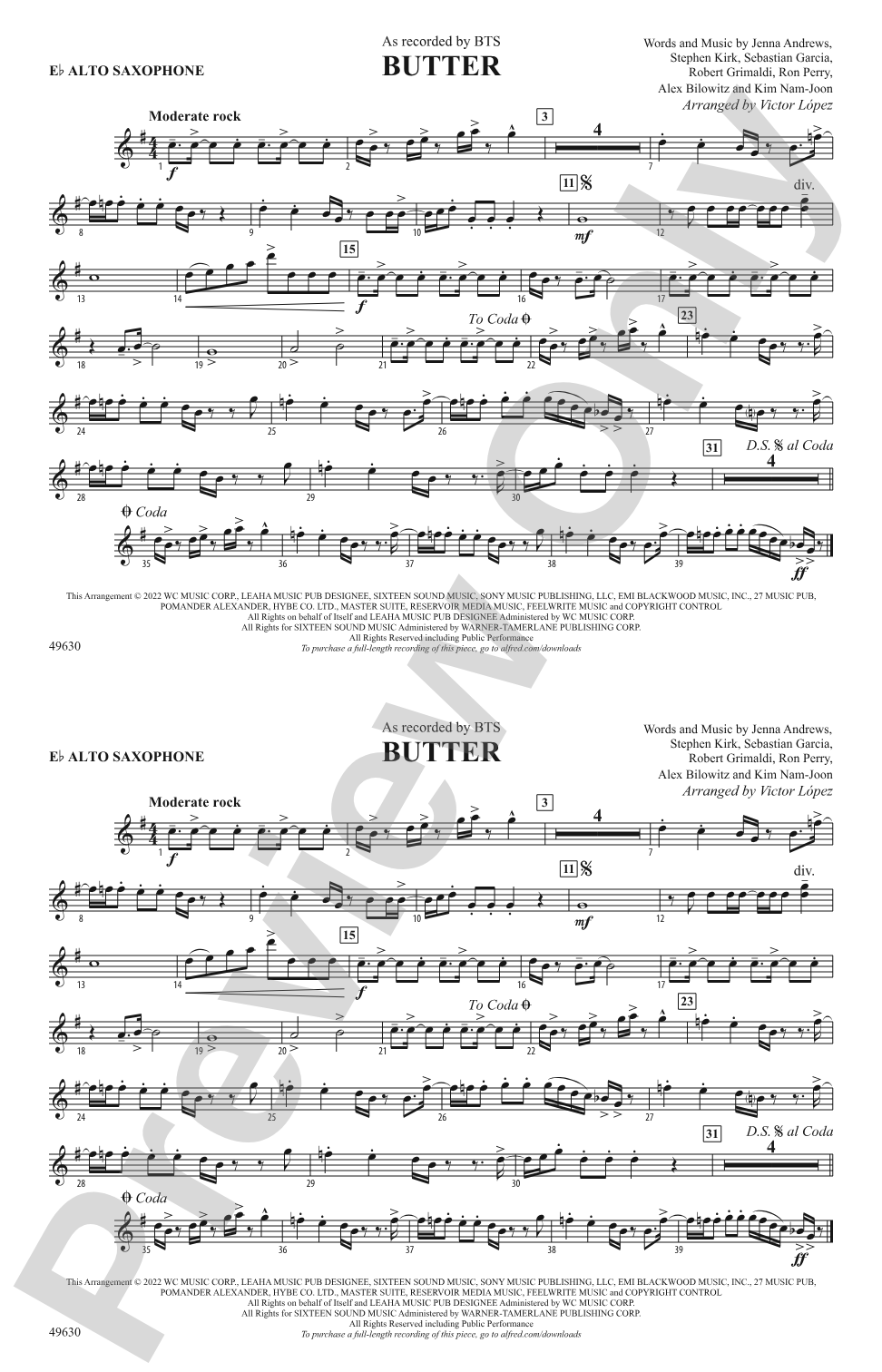 Butter: E-flat Alto Saxophone