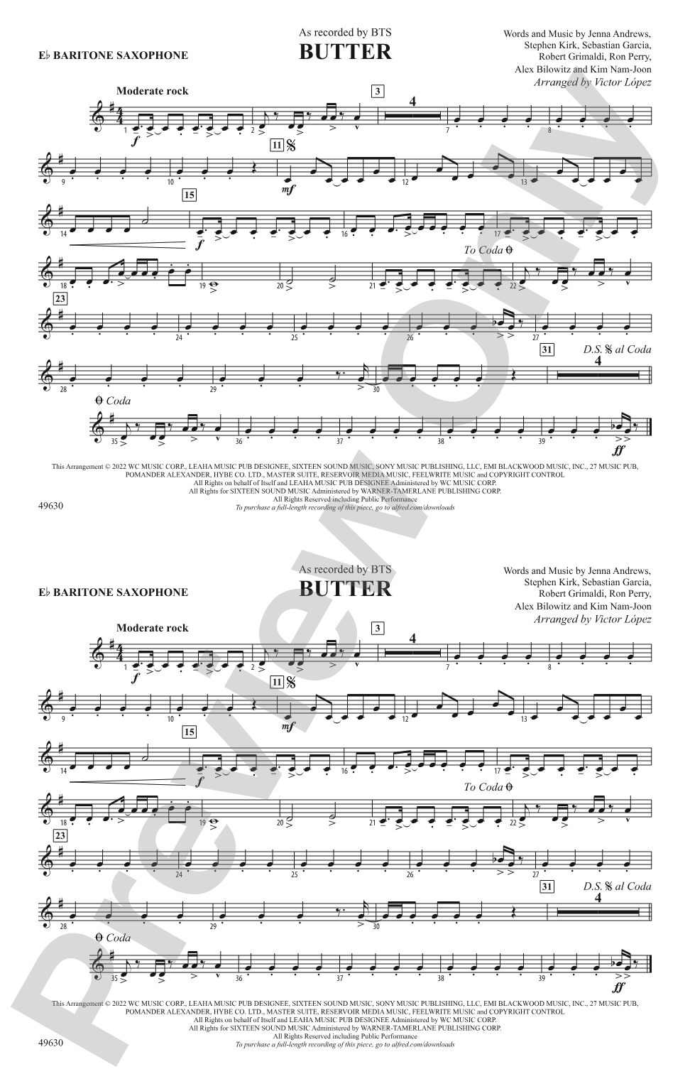 Butter: E-flat Baritone Saxophone