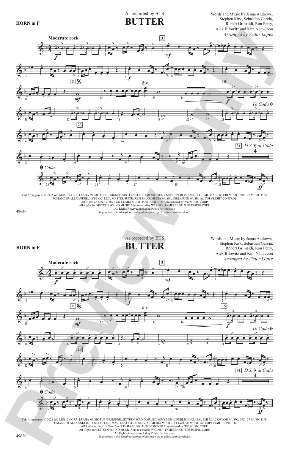 Butter: 1st F Horn