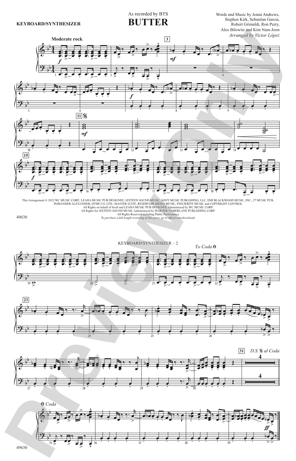 Butter: Piano Accompaniment