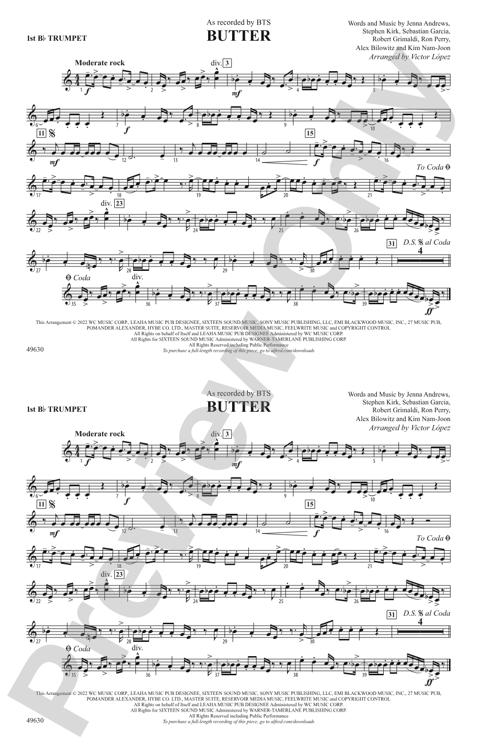 Butter: 1st B-flat Trumpet