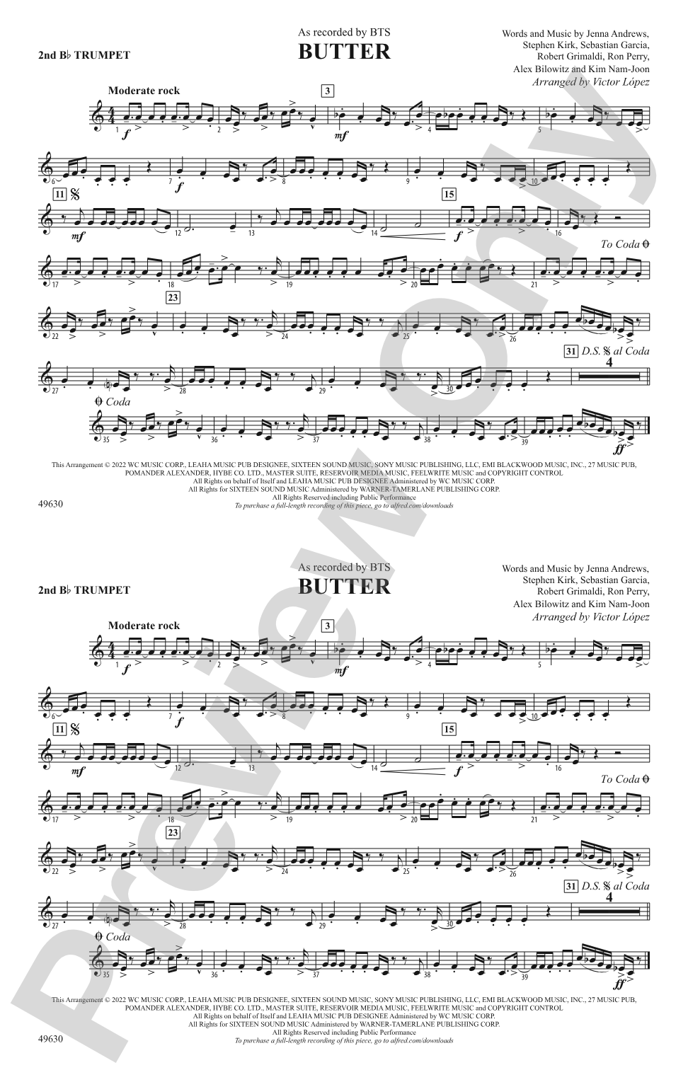 Butter: 2nd B-flat Trumpet