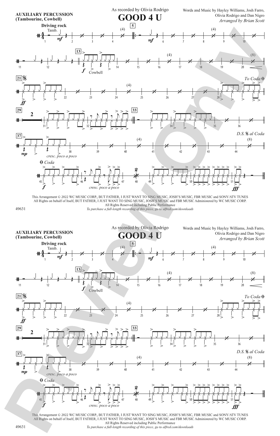 Good 4 U: Auxiliary Percussion