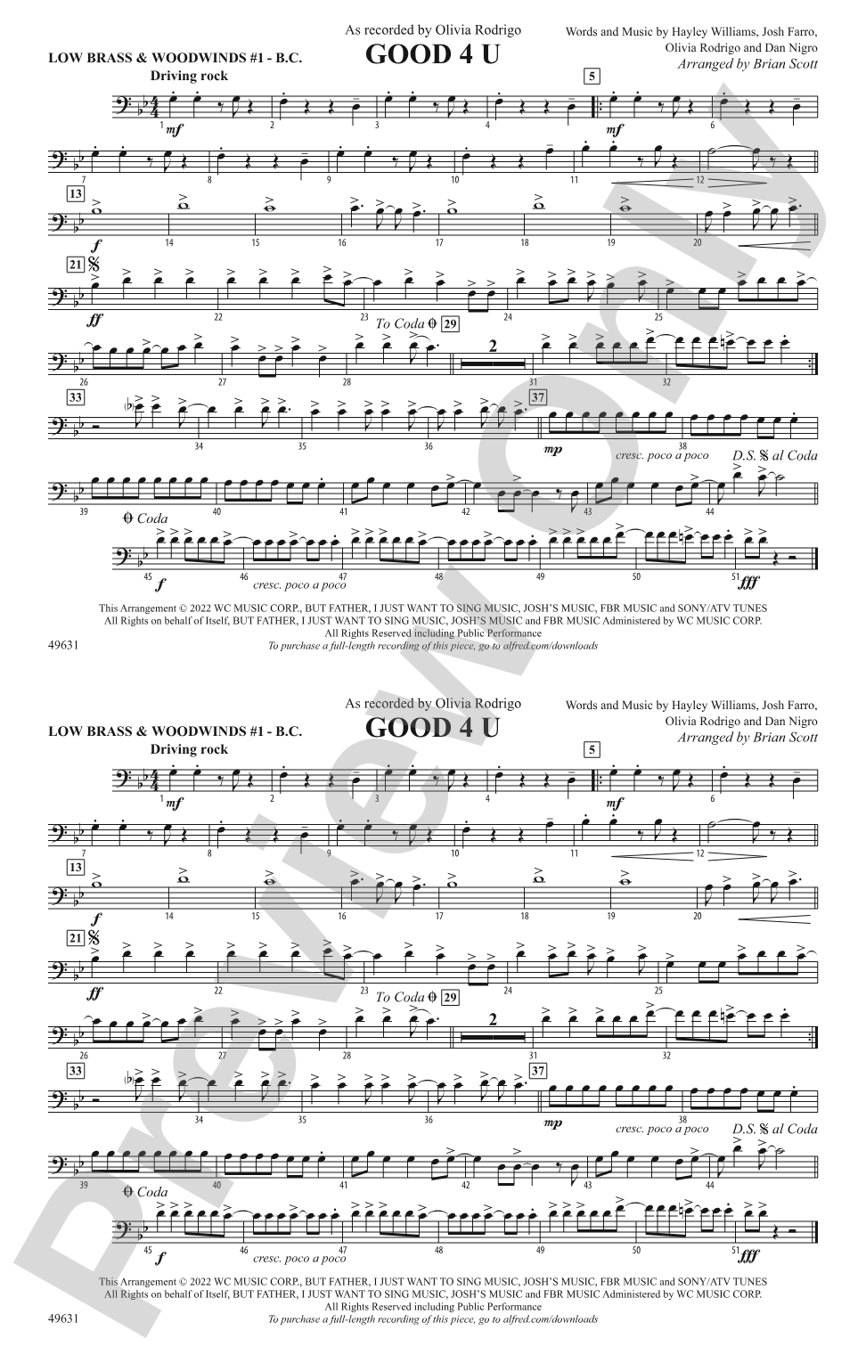 Good 4 U: Low Brass & Woodwinds #1 - Bass Clef