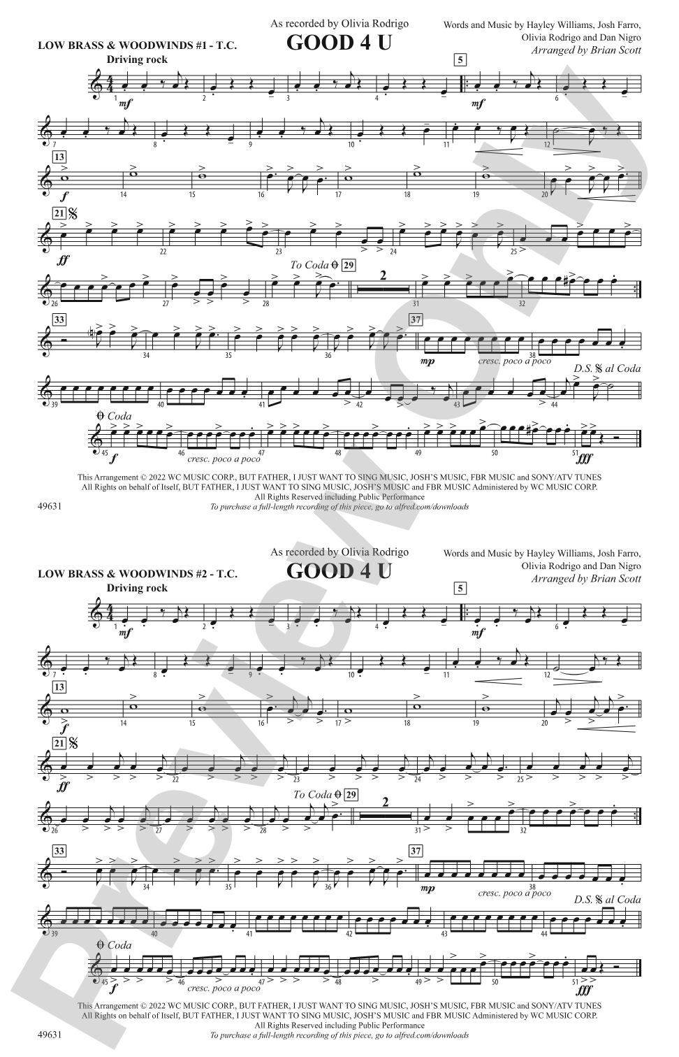 Good 4 U: Low Brass & Woodwinds #1 - Treble Clef