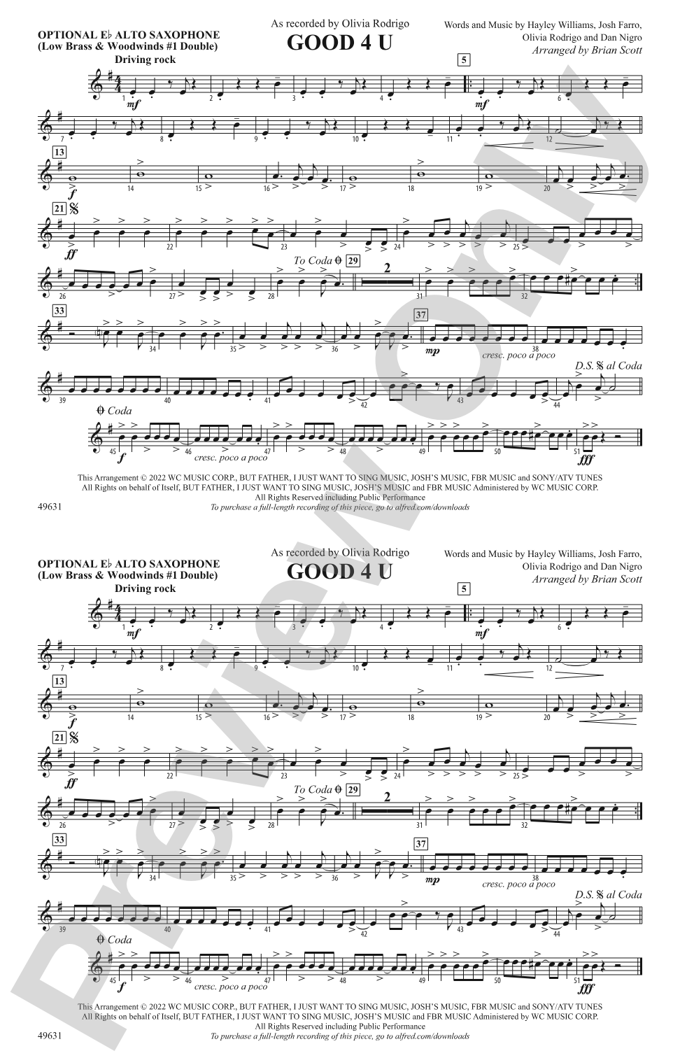 Good 4 U: Optional Alto Sax