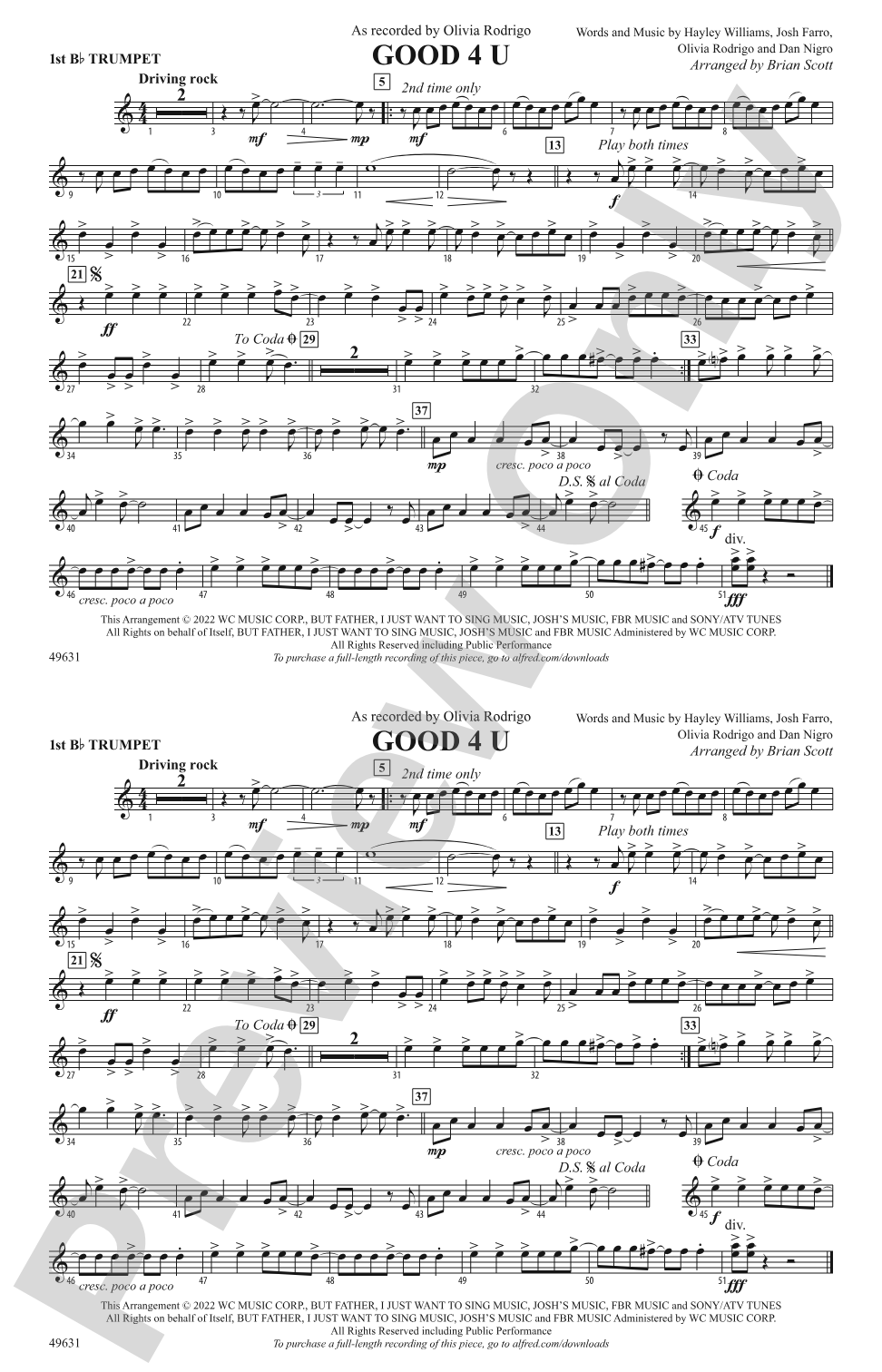 Good 4 U: 1st B-flat Trumpet
