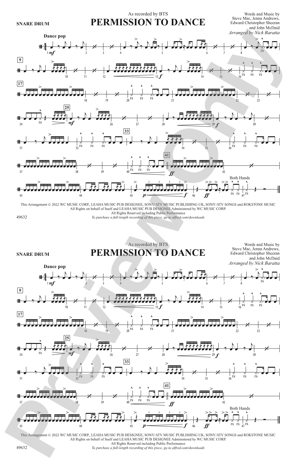 Permission to Dance: Snare Drum