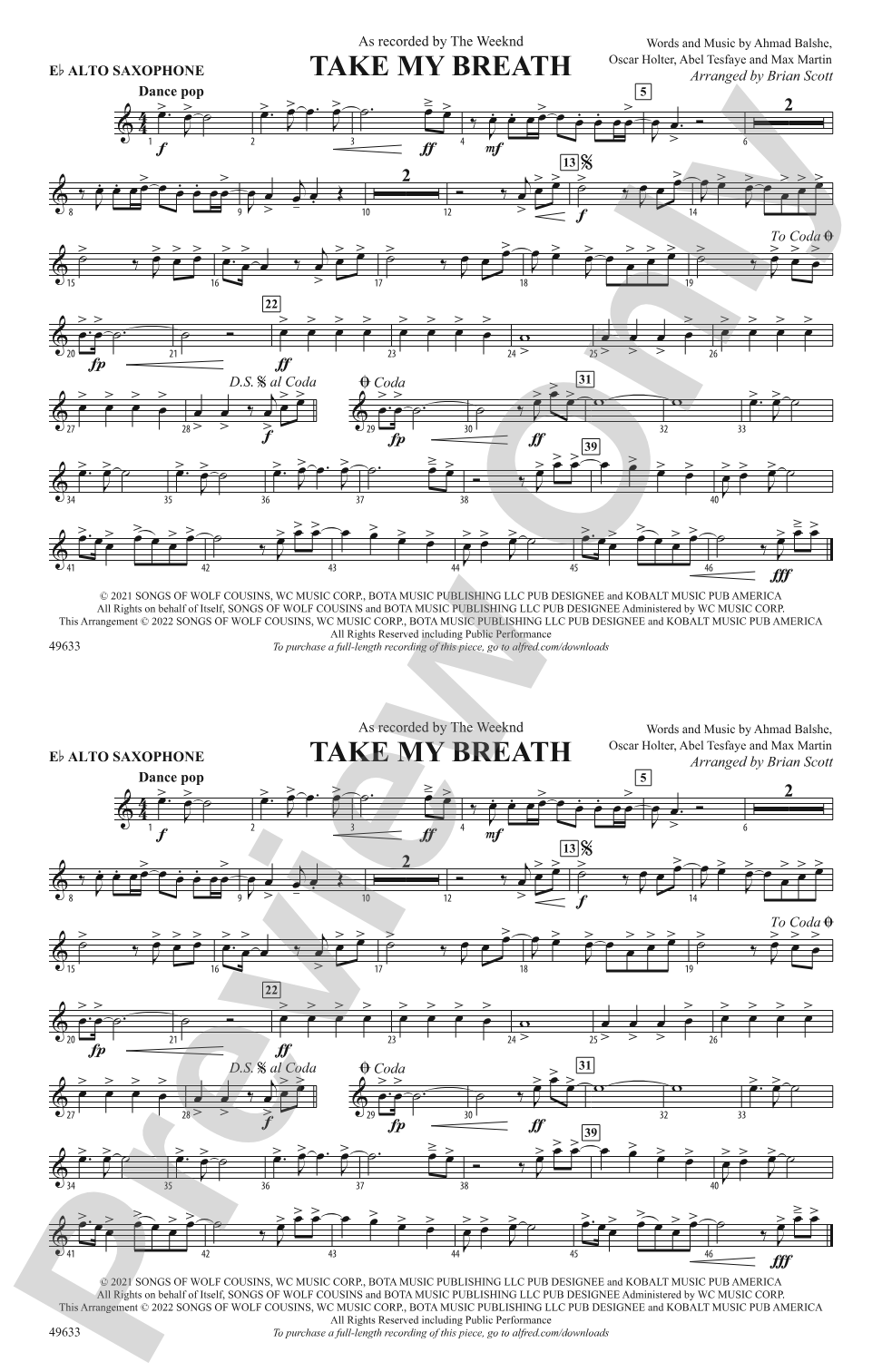 Take My Breath: E-flat Alto Saxophone