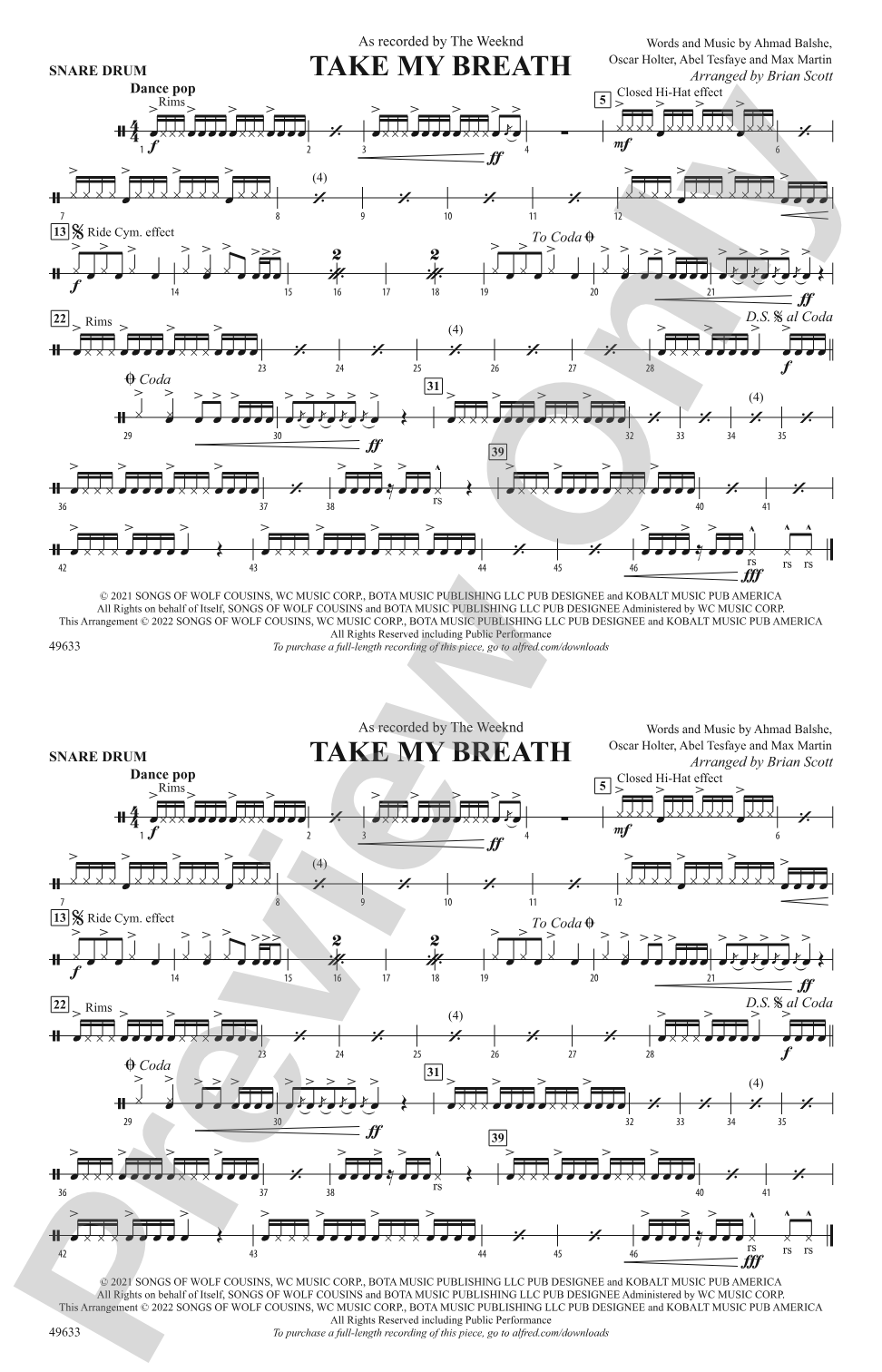 Take My Breath: Snare Drum