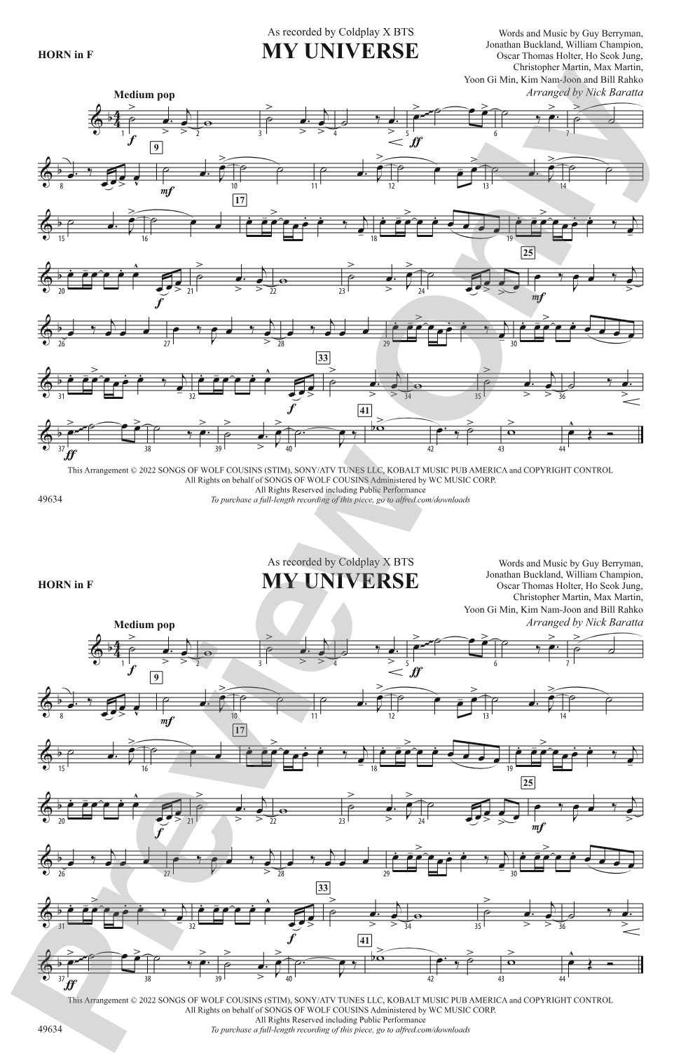 My Universe: 1st F Horn