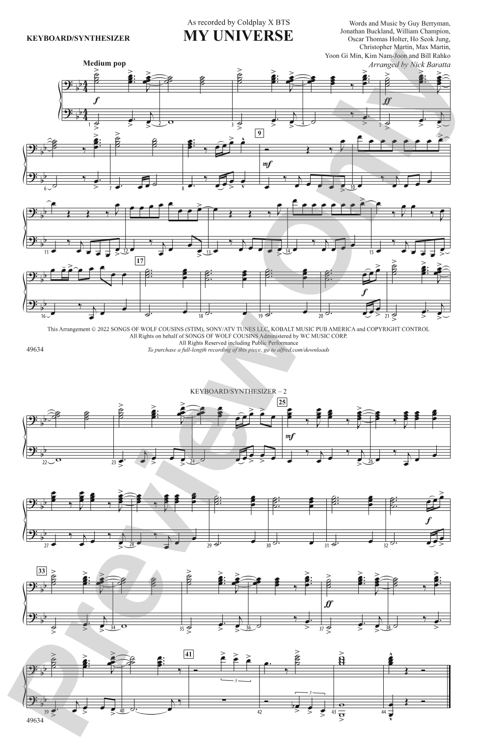 My Universe: Piano Accompaniment
