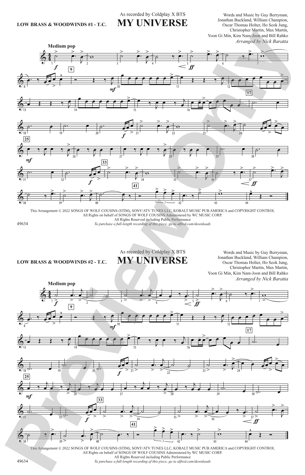 My Universe: Low Brass & Woodwinds #1 - Treble Clef