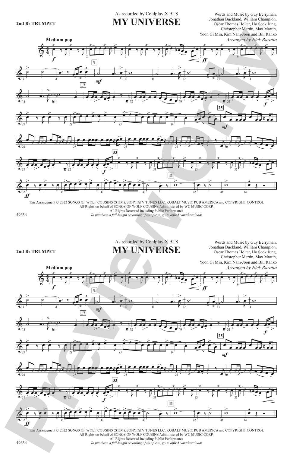 My Universe: 2nd B-flat Trumpet