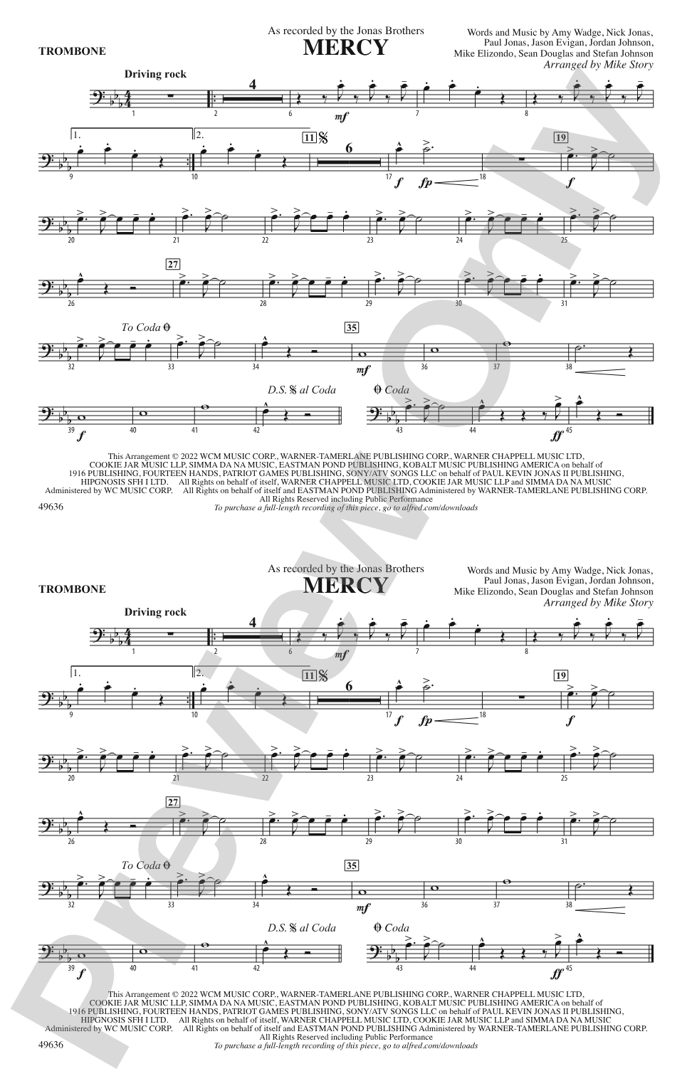 Mercy (From Space Jam: A New Legacy): 1st Trombone