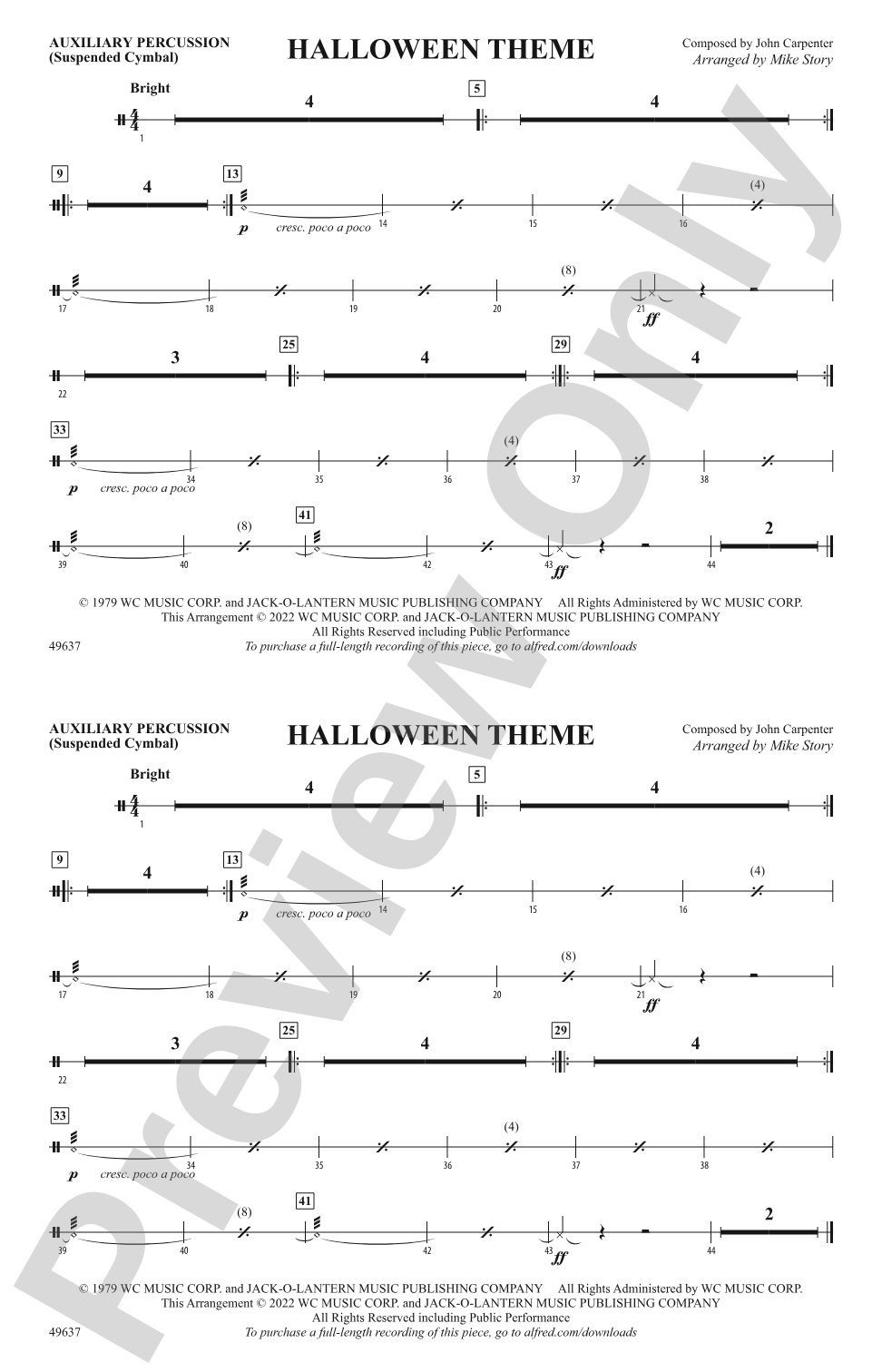 Halloween Theme: Auxiliary Percussion