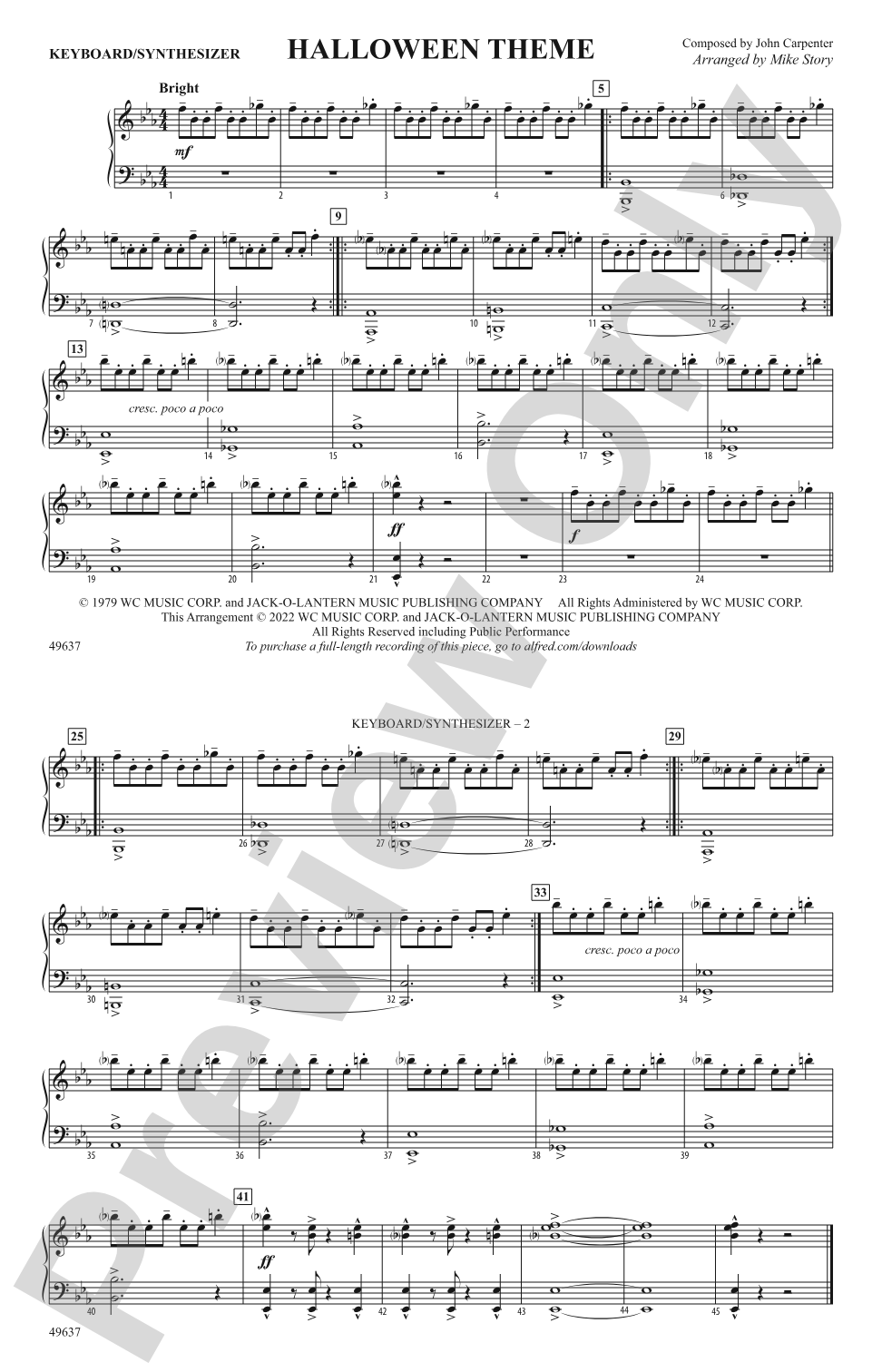 Halloween Theme: Piano Accompaniment