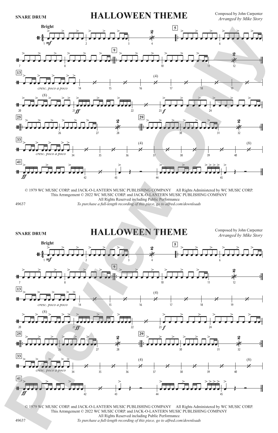 Halloween Theme: Snare Drum