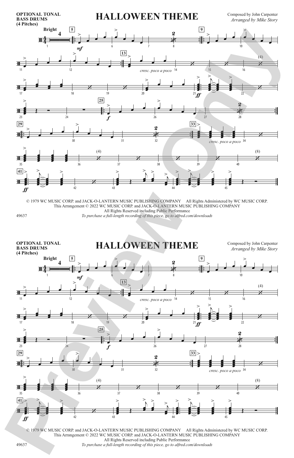 Halloween Theme: Tonal Bass Drum
