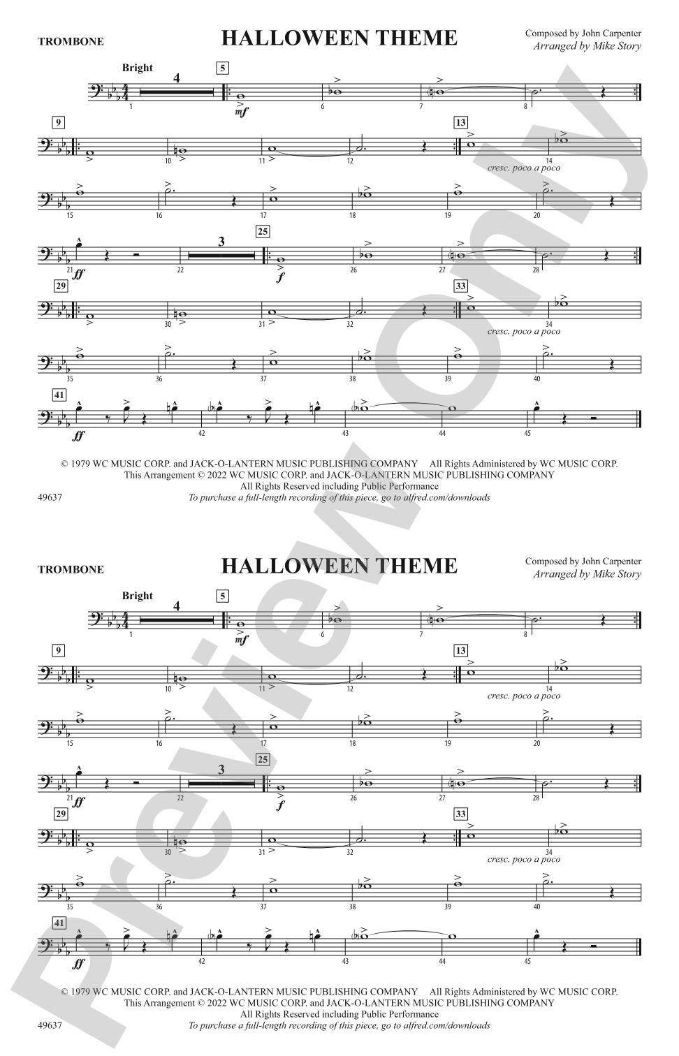 Halloween Theme: 1st Trombone