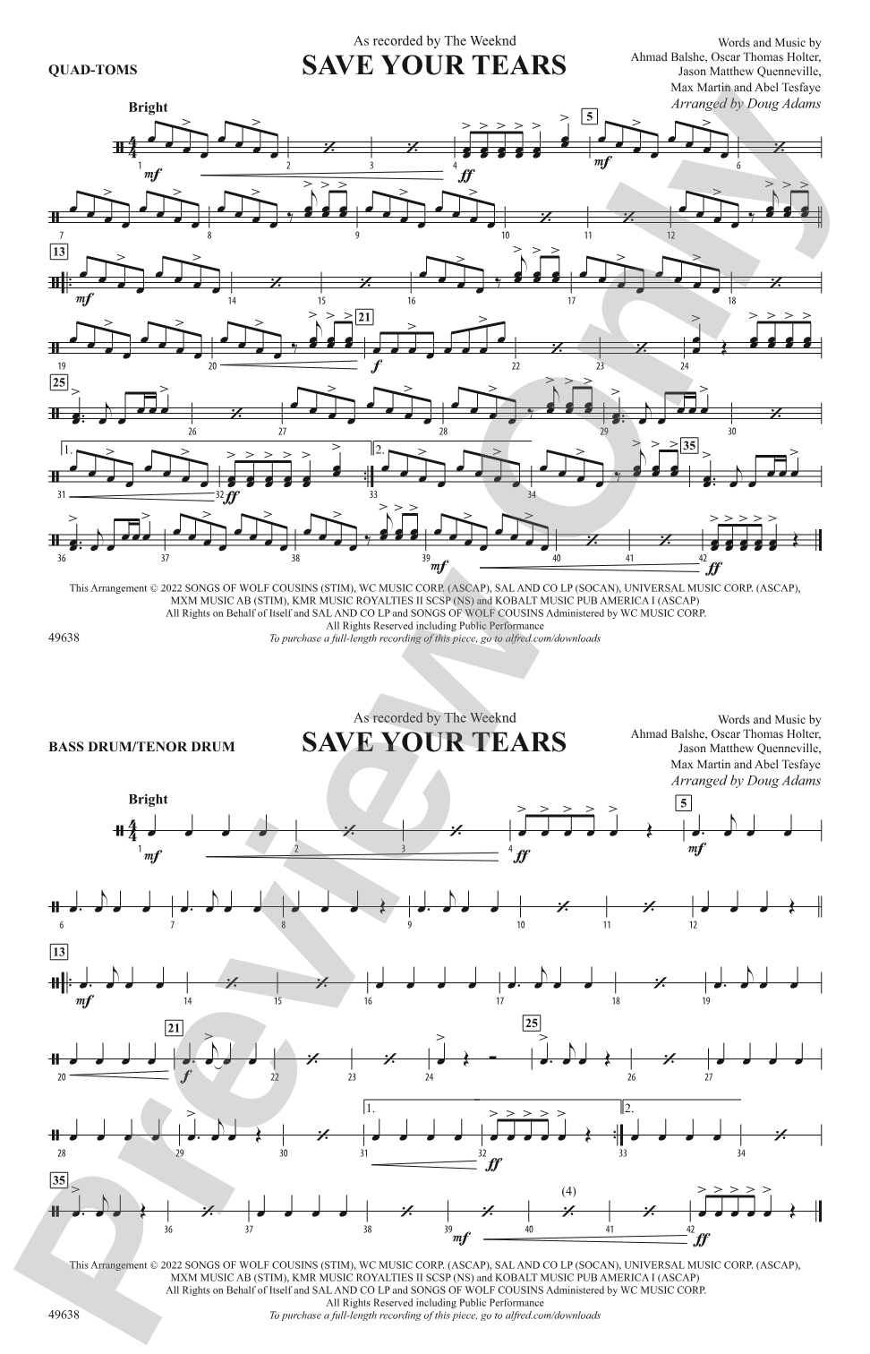 Save Your Tears: Quad-Toms