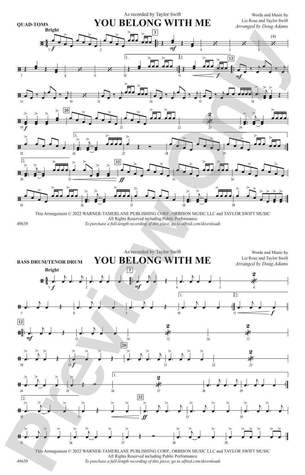 You Belong with Me: Quad-Toms