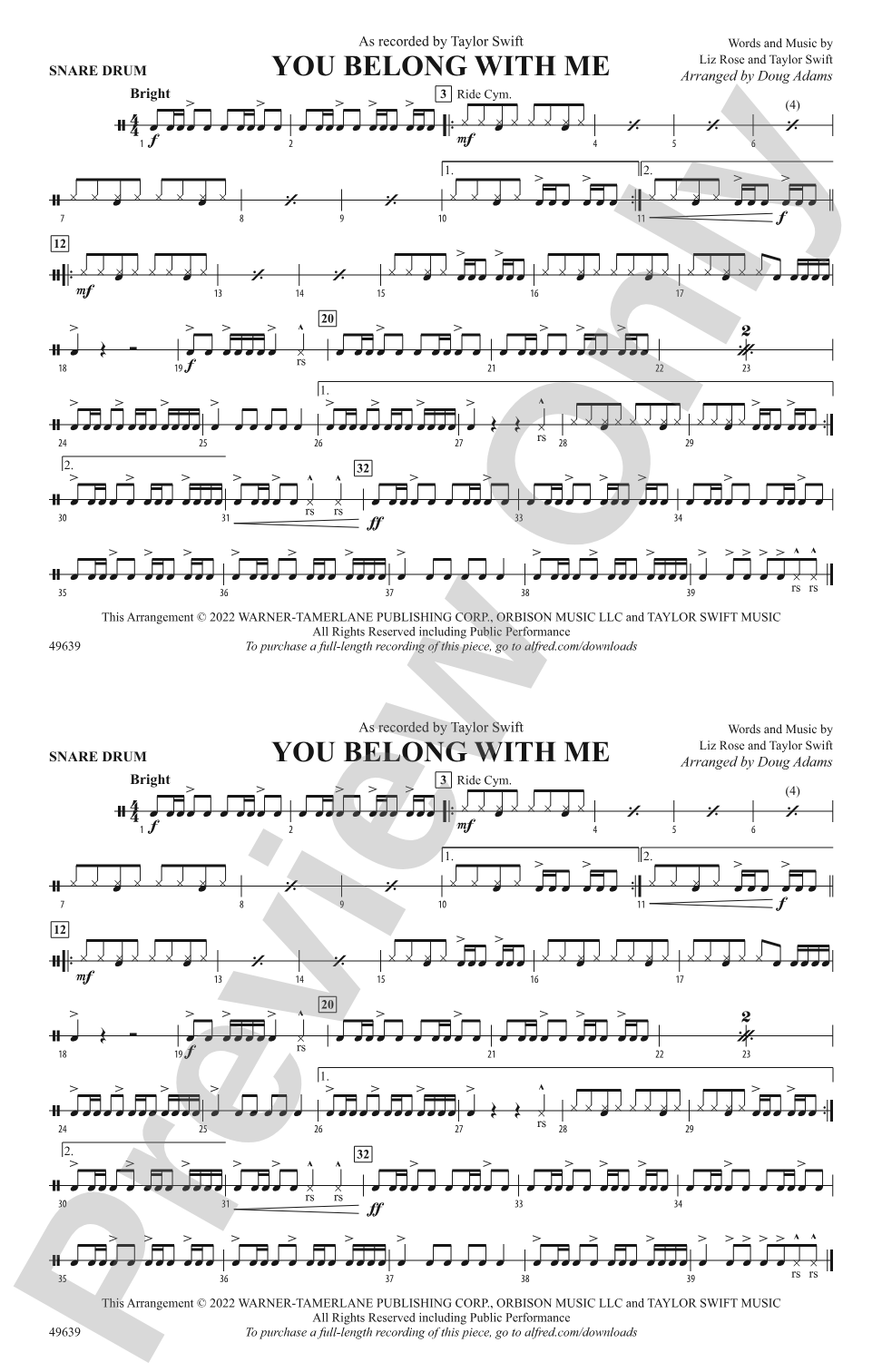 You Belong with Me: Snare Drum