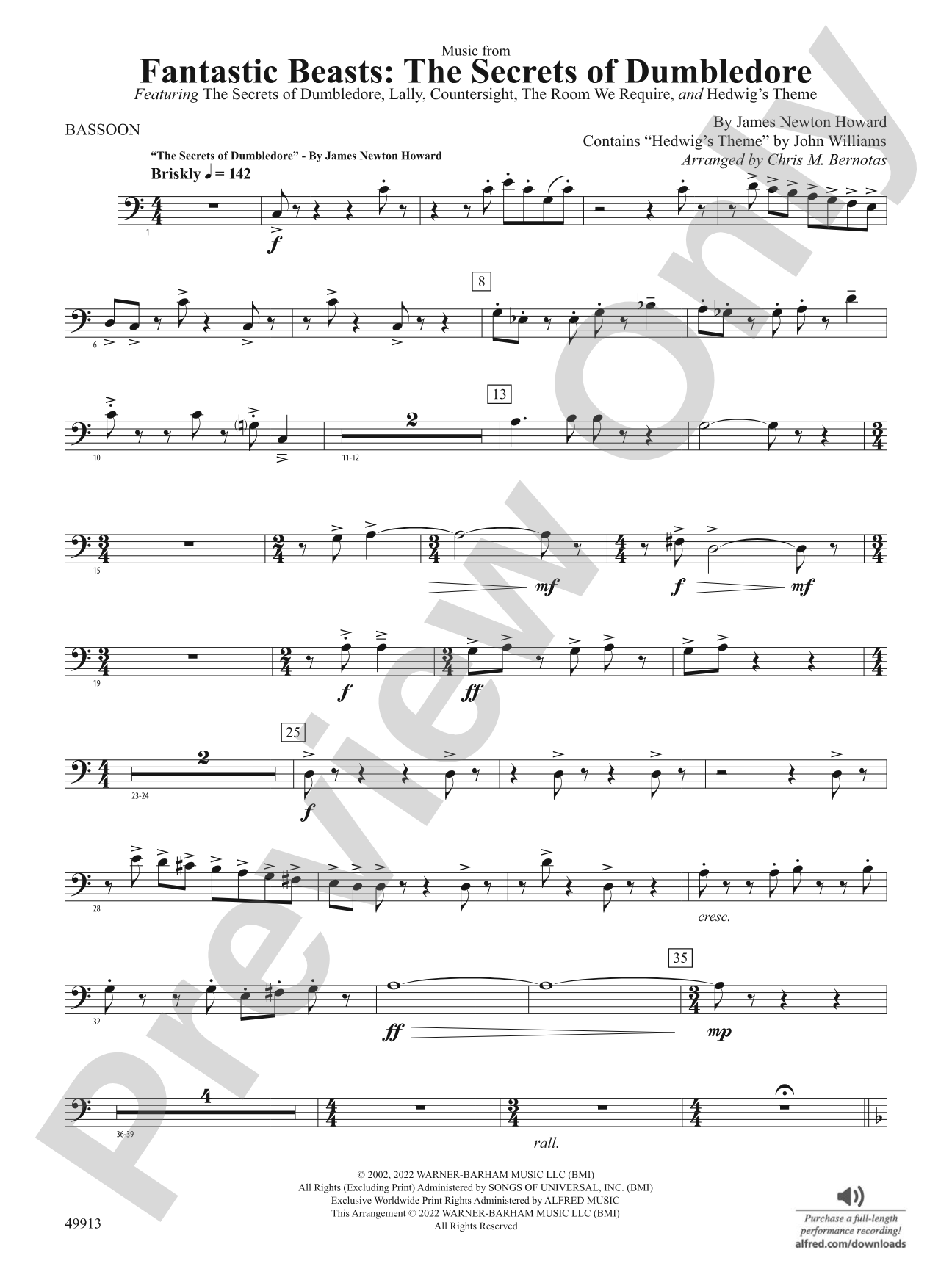 Fantastic Beasts: The Secrets of Dumbledore: Bassoon
