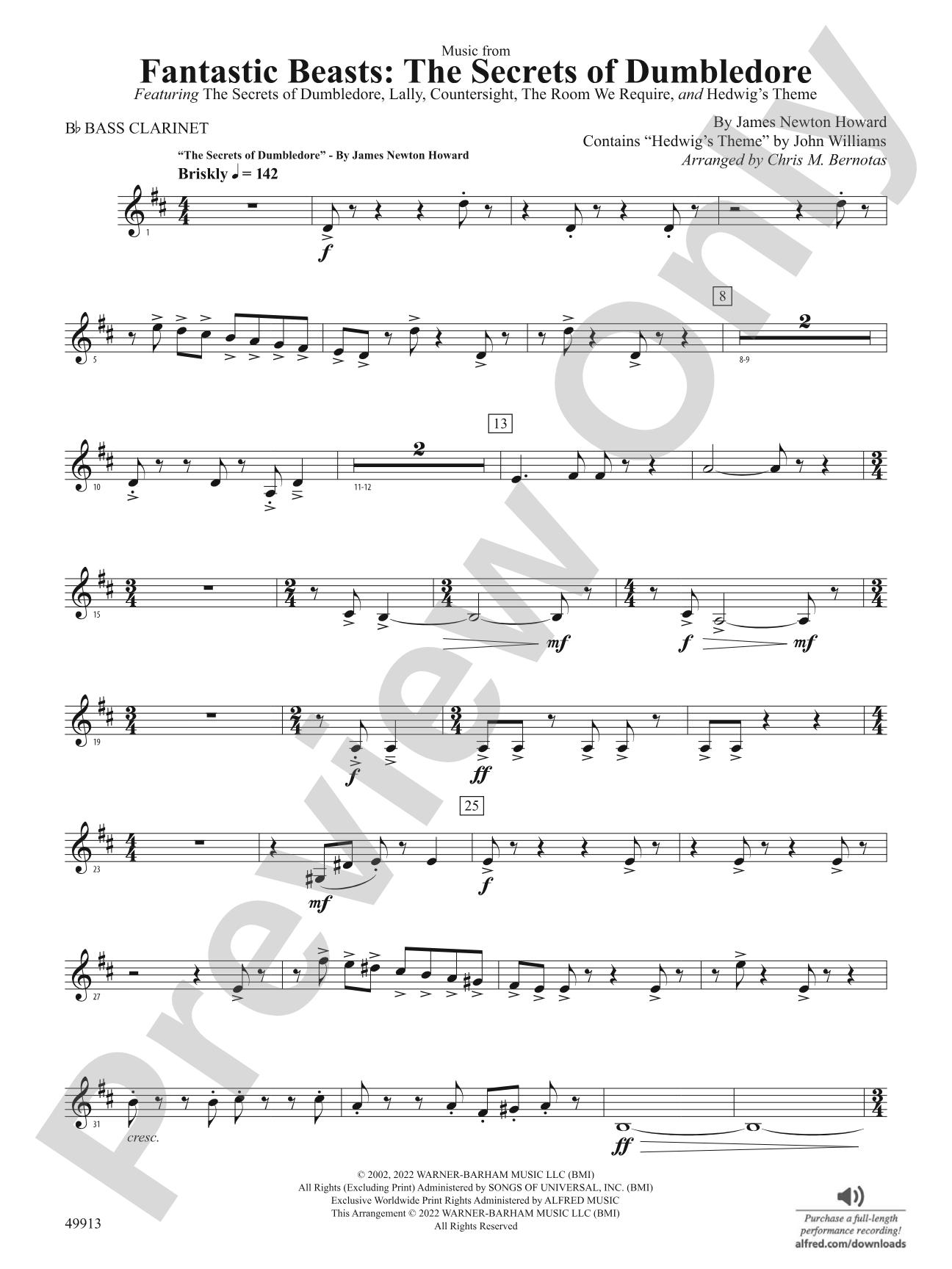 Fantastic Beasts: The Secrets of Dumbledore: B-flat Bass Clarinet