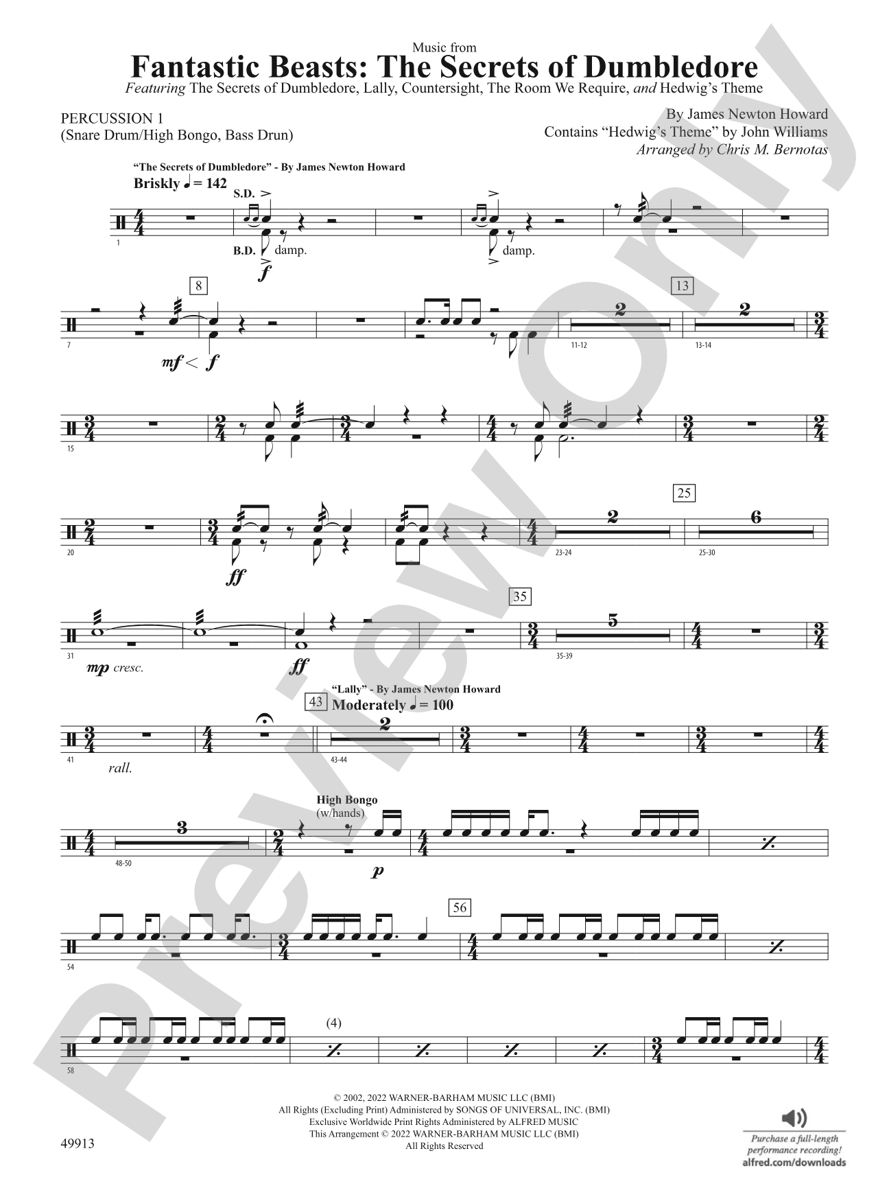 Fantastic Beasts: The Secrets of Dumbledore: 1st Percussion