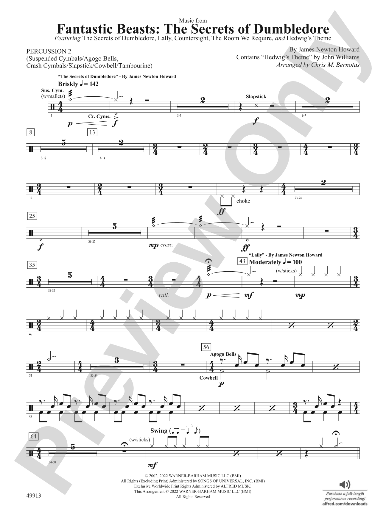 Fantastic Beasts: The Secrets of Dumbledore: 2nd Percussion
