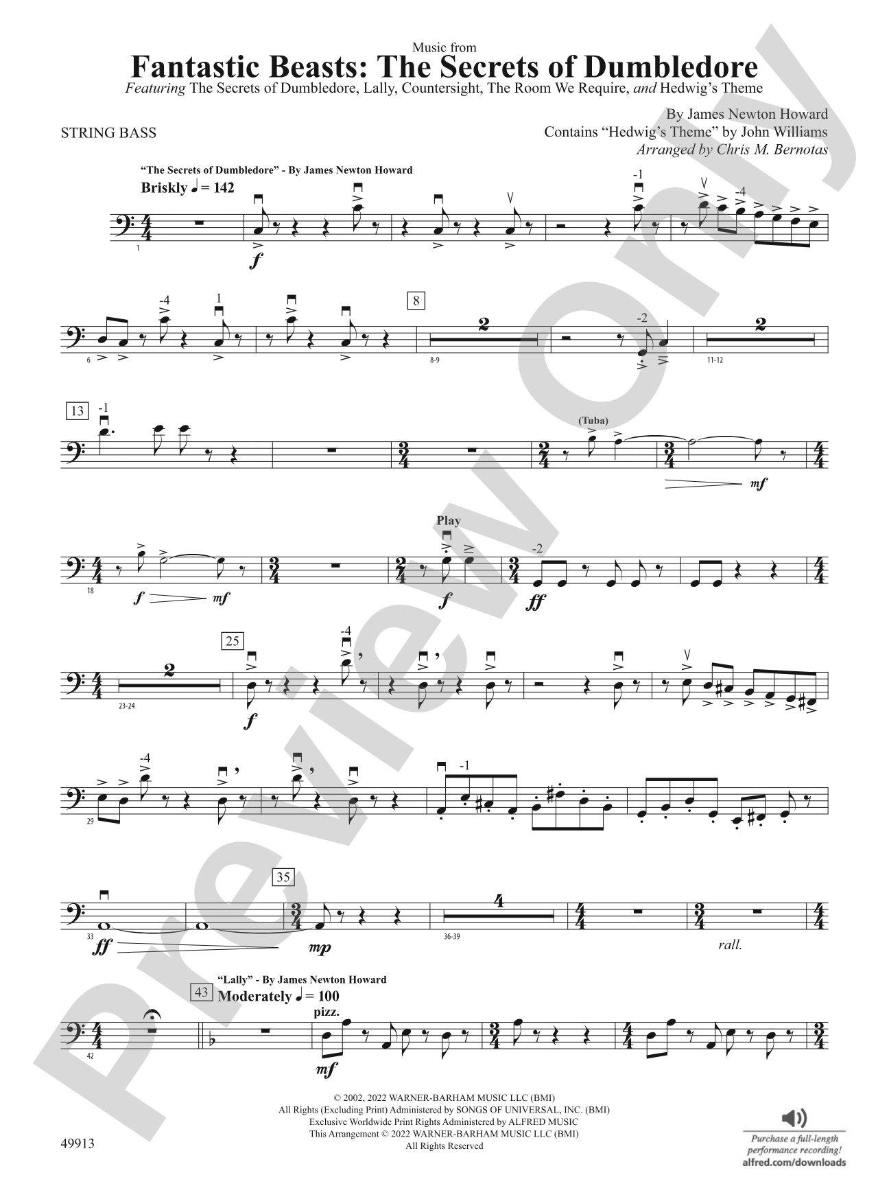 Fantastic Beasts: The Secrets of Dumbledore: String Bass