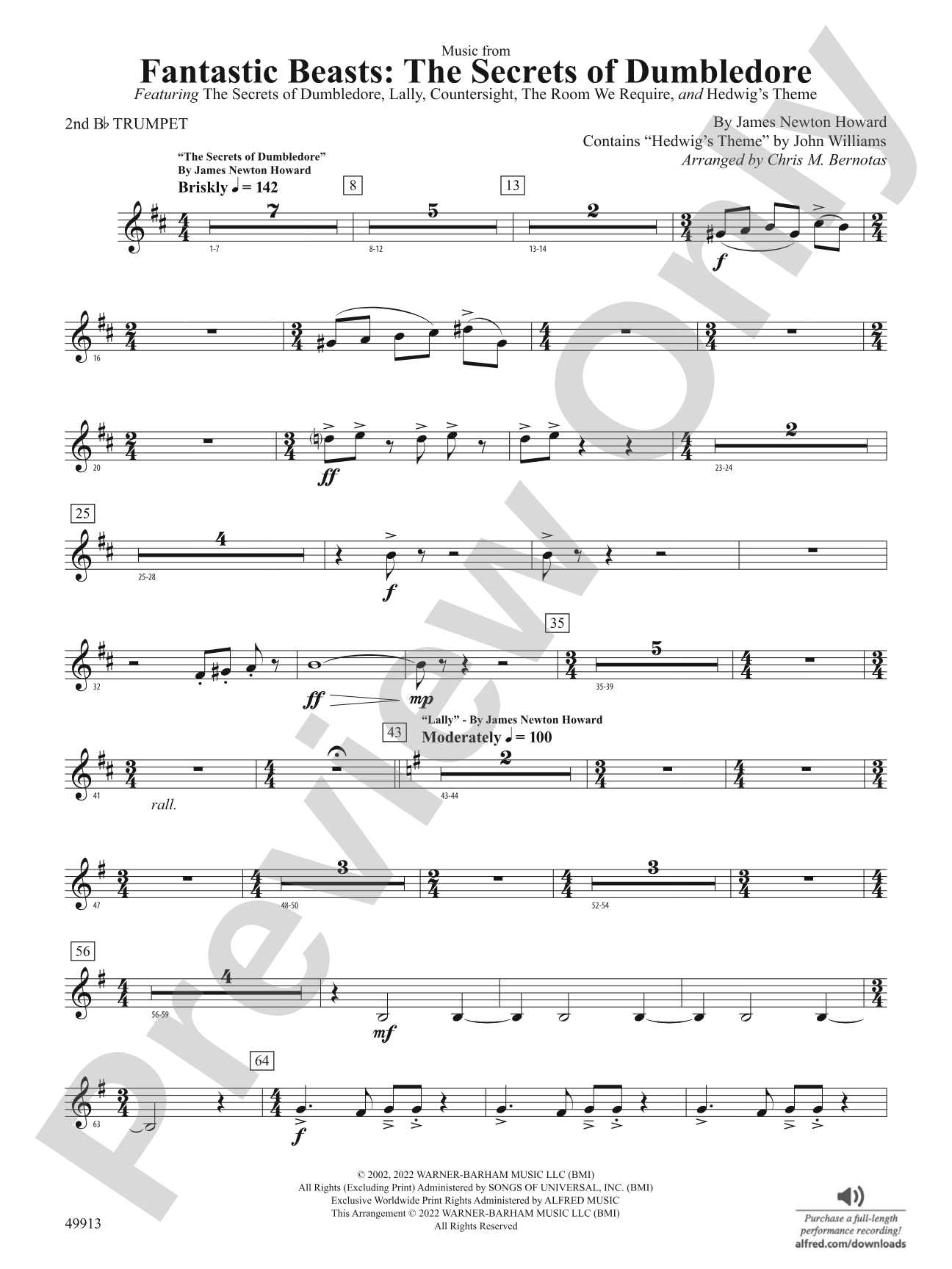 Fantastic Beasts: The Secrets of Dumbledore: 2nd B-flat Trumpet