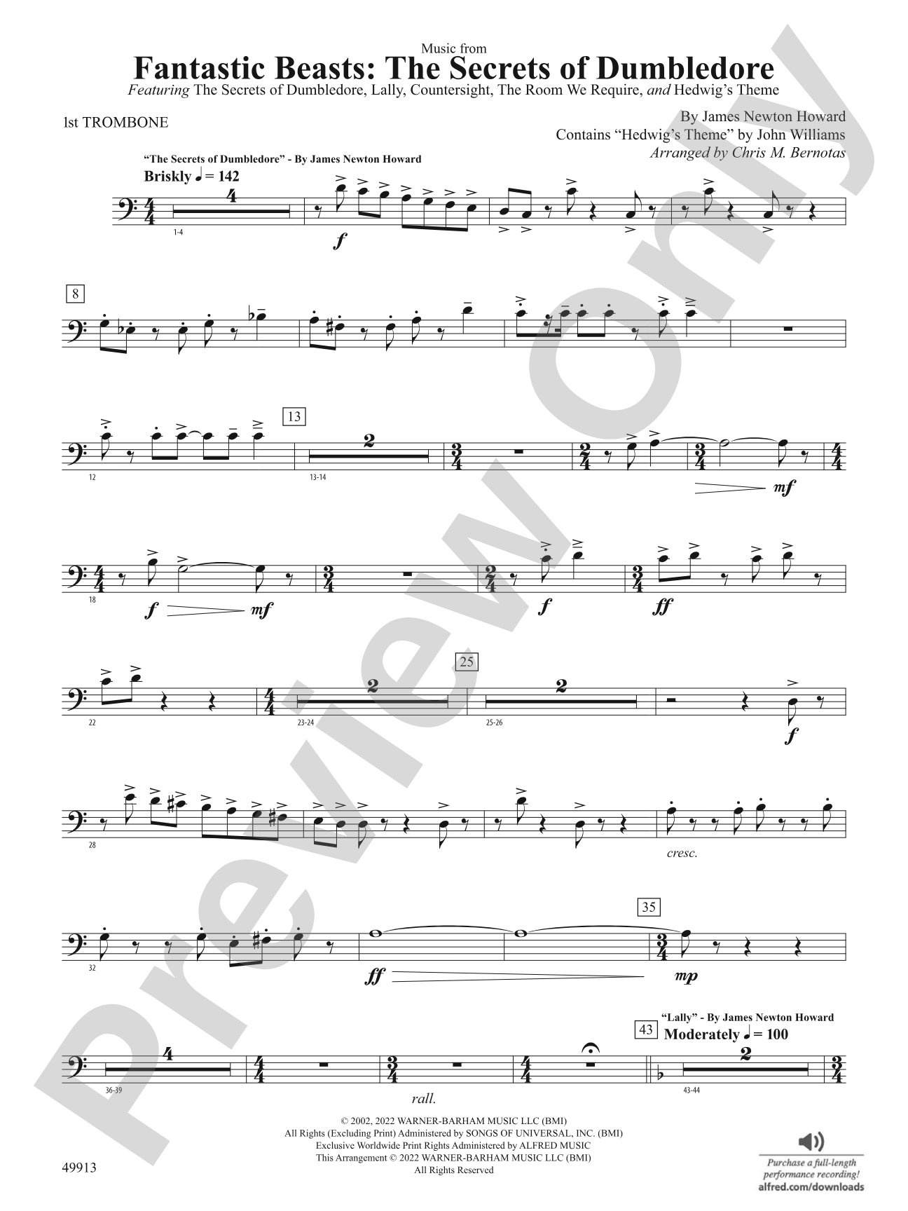 Fantastic Beasts: The Secrets of Dumbledore: 1st Trombone
