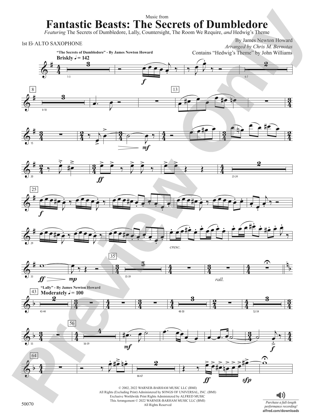 Fantastic Beasts: The Secrets of Dumbledore: E-flat Alto Saxophone