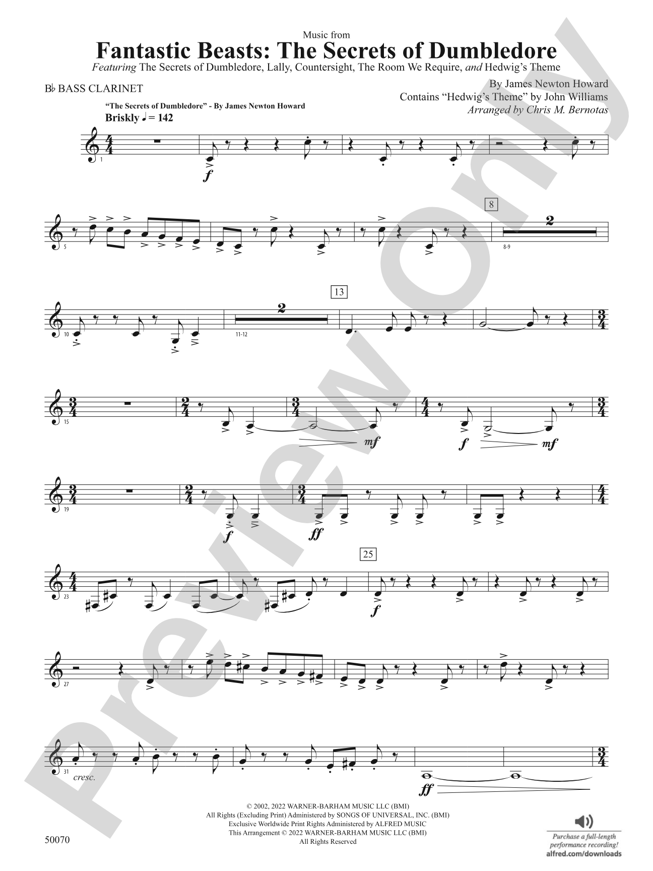 Fantastic Beasts: The Secrets of Dumbledore: B-flat Bass Clarinet
