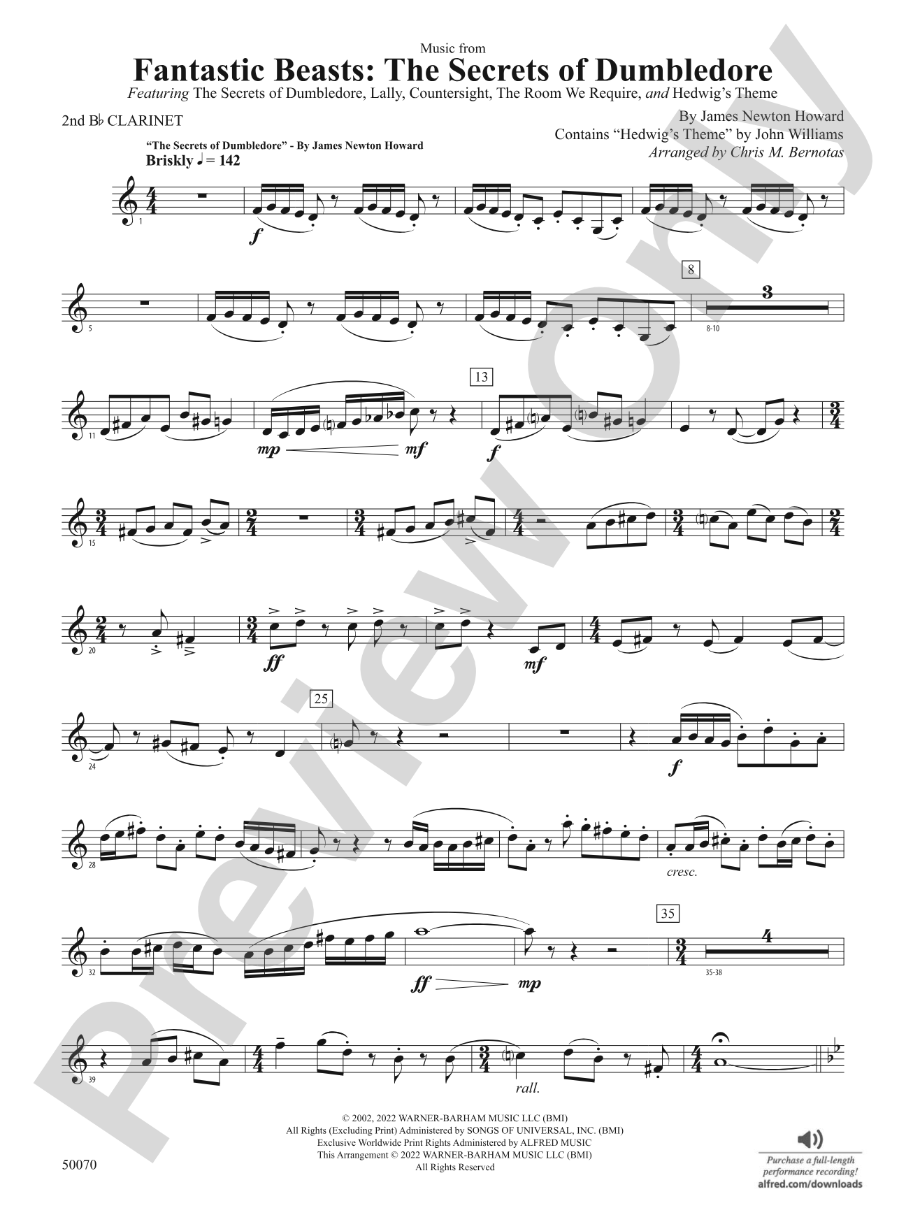 Fantastic Beasts: The Secrets of Dumbledore: 2nd B-flat Clarinet