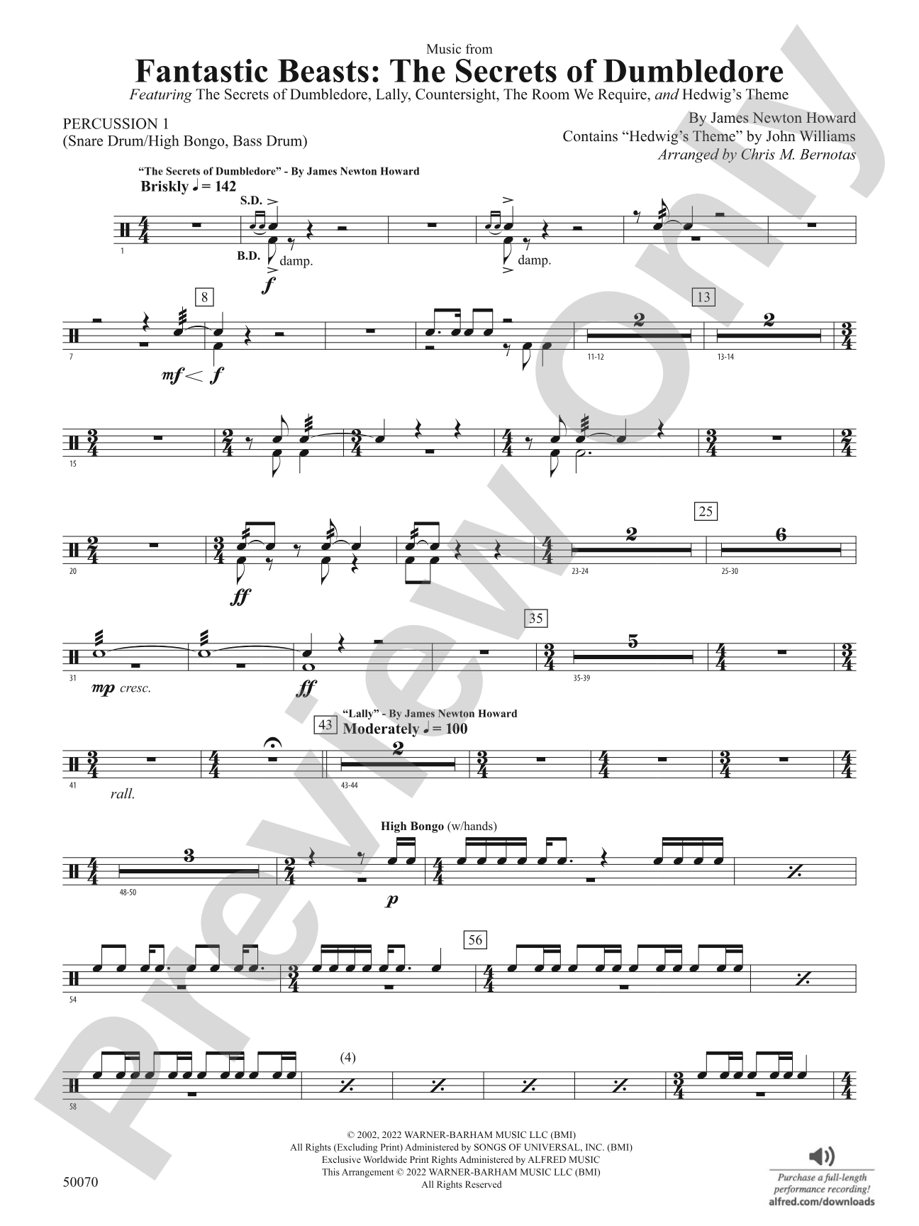 Fantastic Beasts: The Secrets of Dumbledore: 1st Percussion