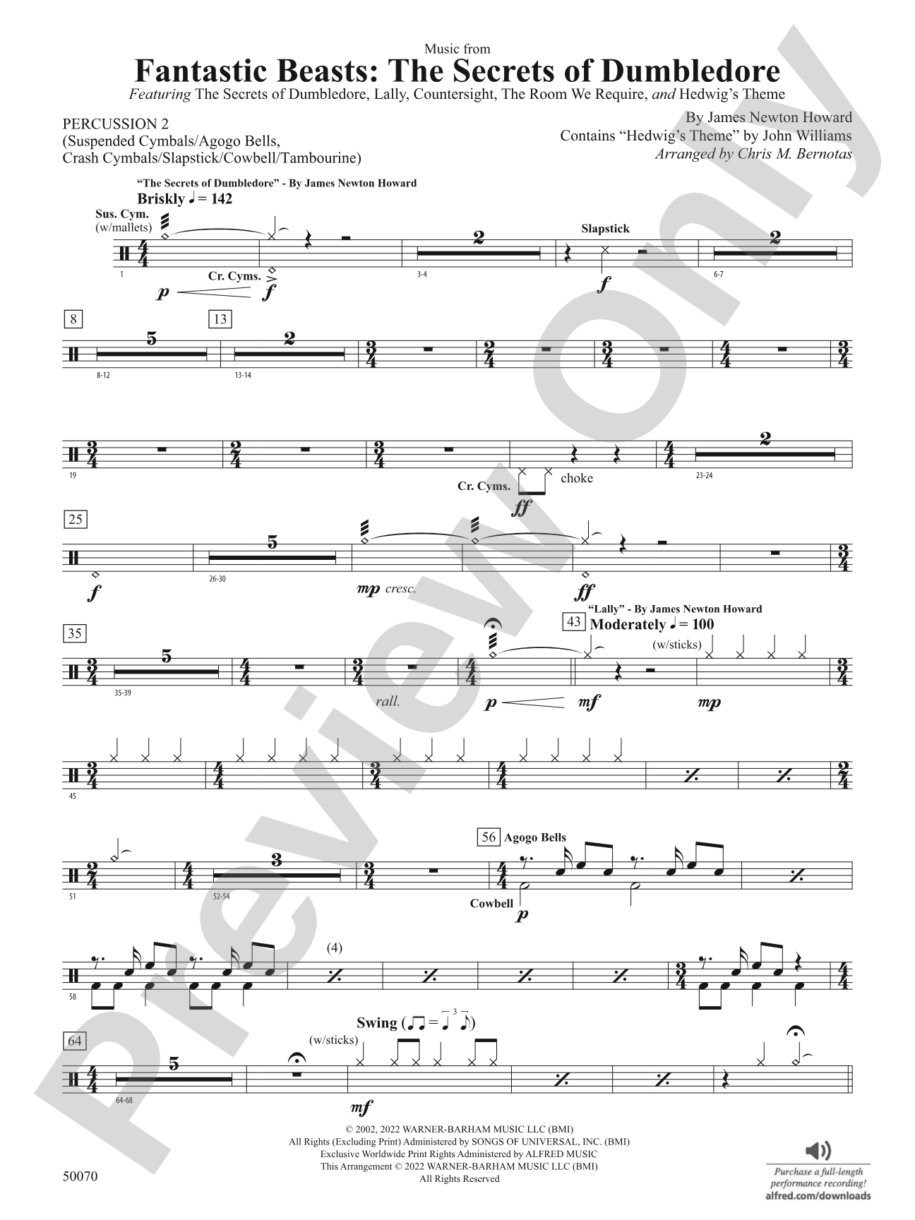 Fantastic Beasts: The Secrets of Dumbledore: 2nd Percussion