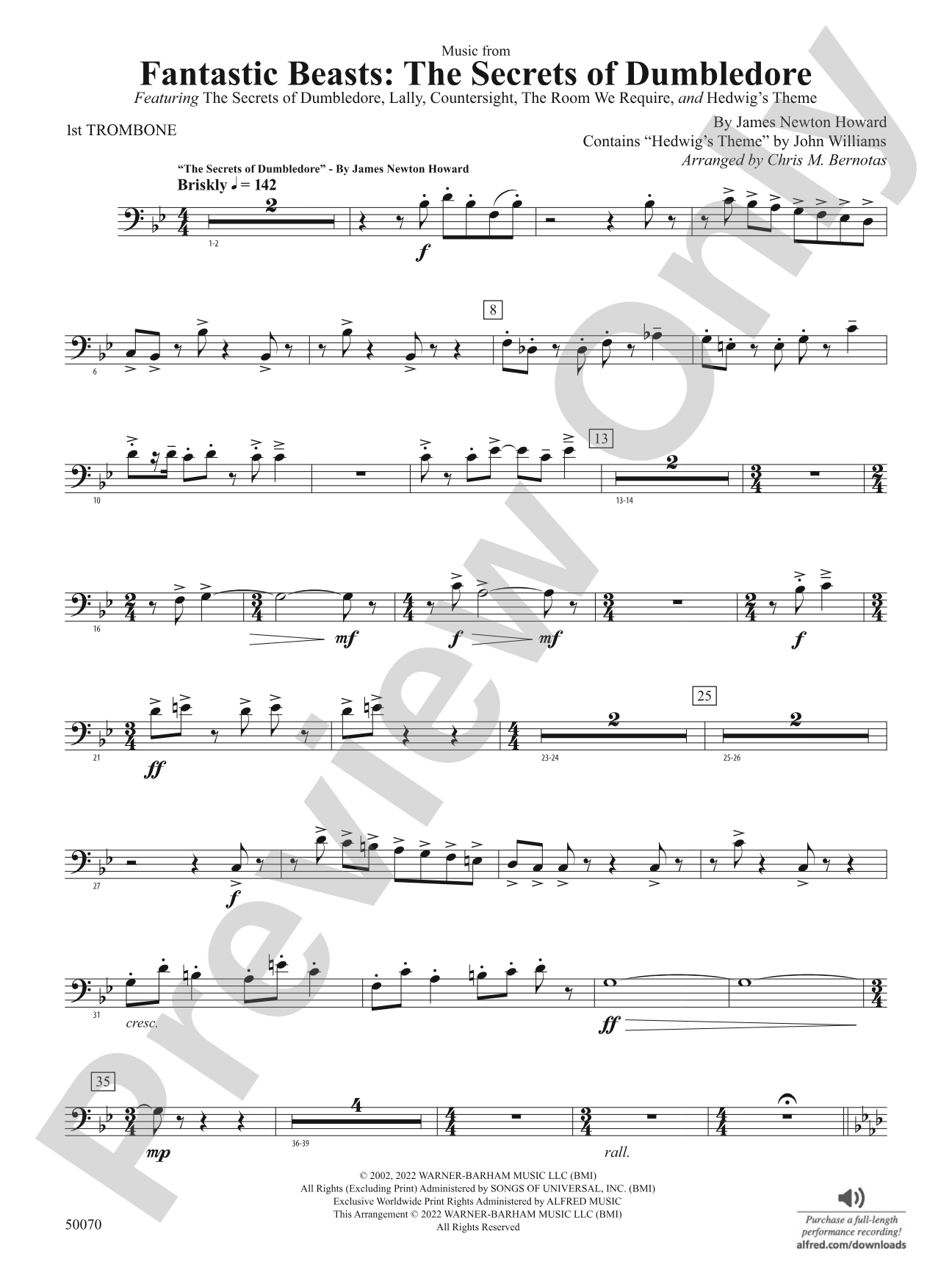 Fantastic Beasts: The Secrets of Dumbledore: 1st Trombone