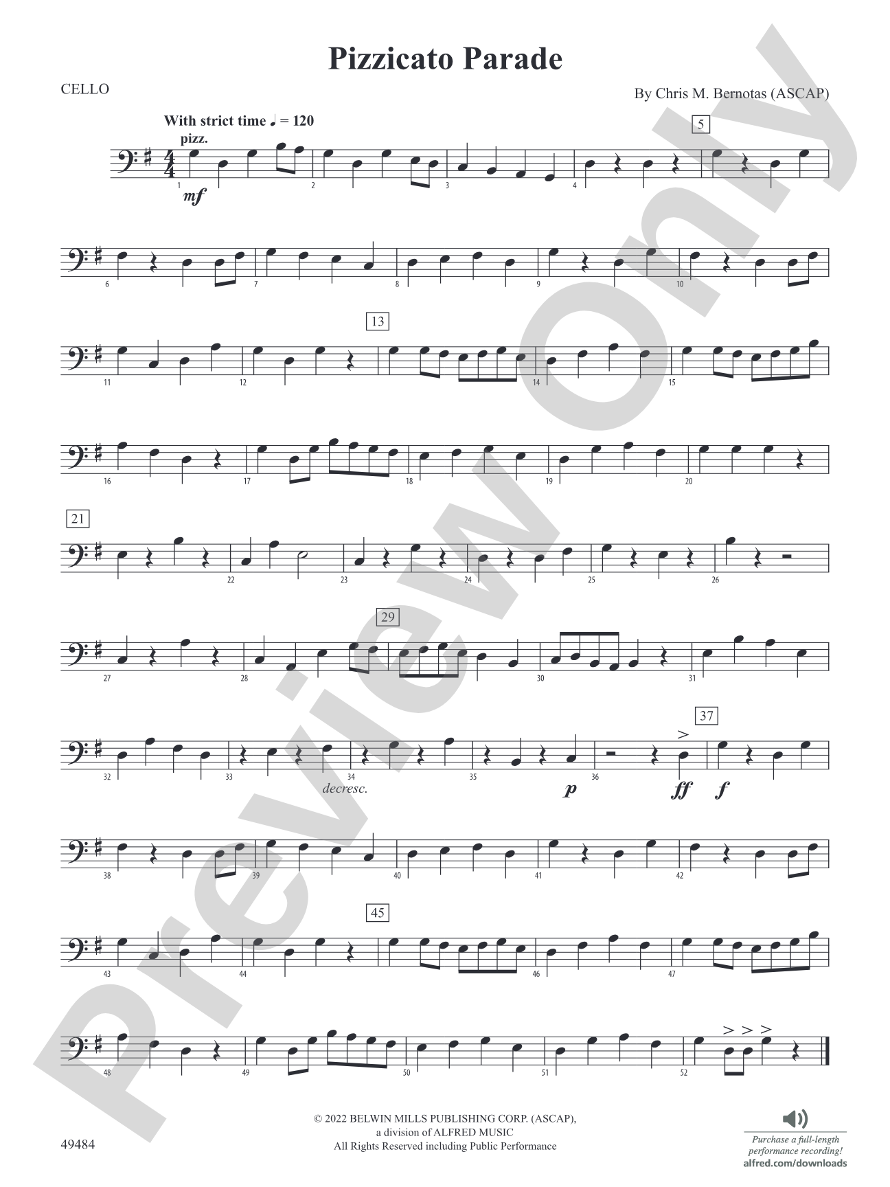 Pizzicato Parade: Cello