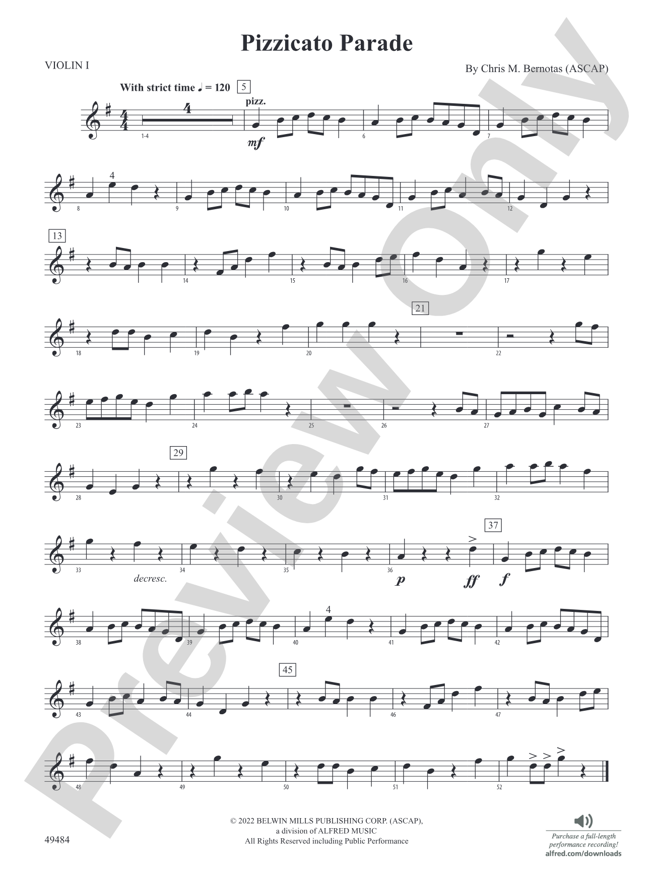 Pizzicato Parade: 1st Violin