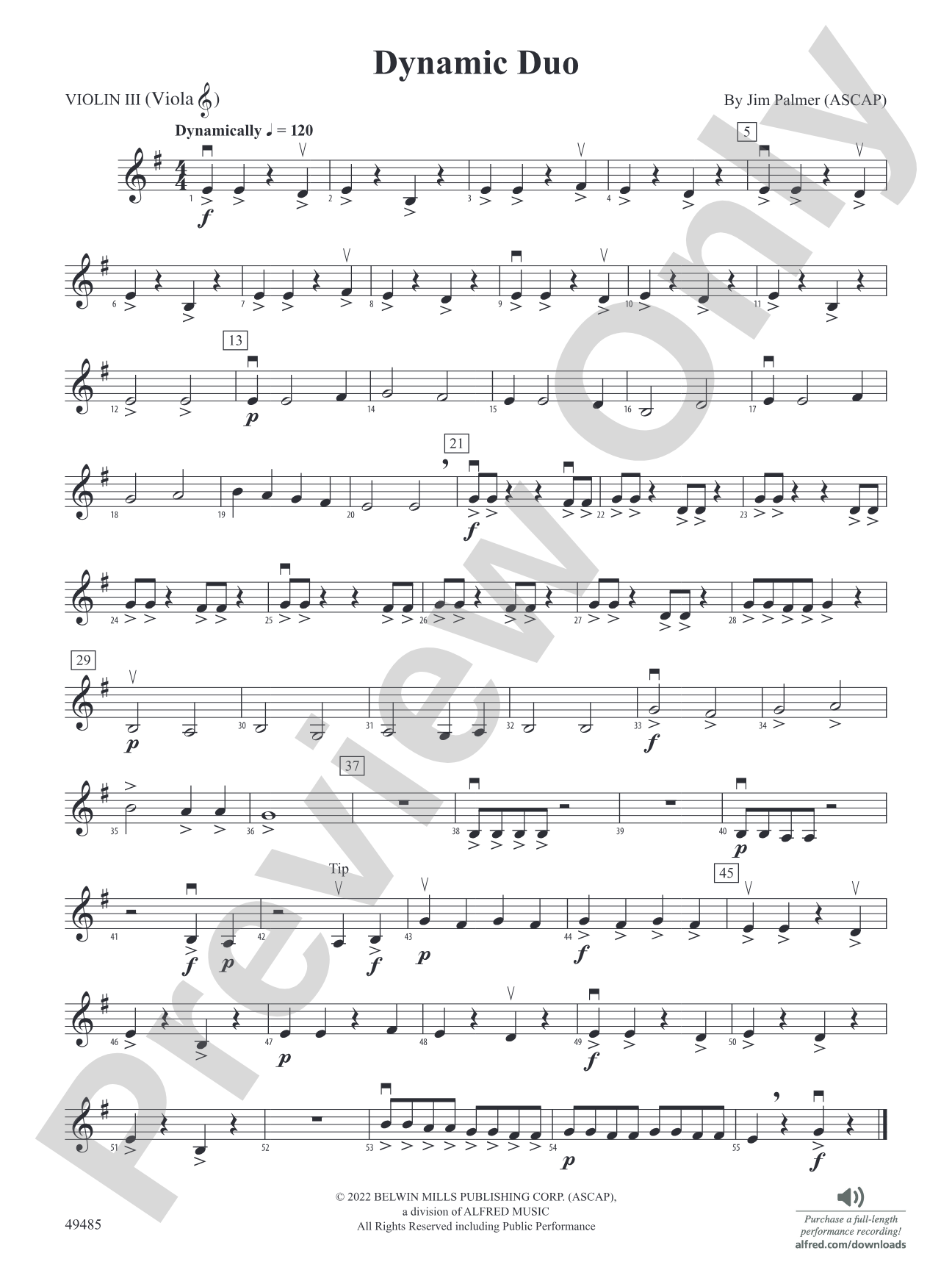 Dynamic Duo: 3rd Violin (Viola [TC])